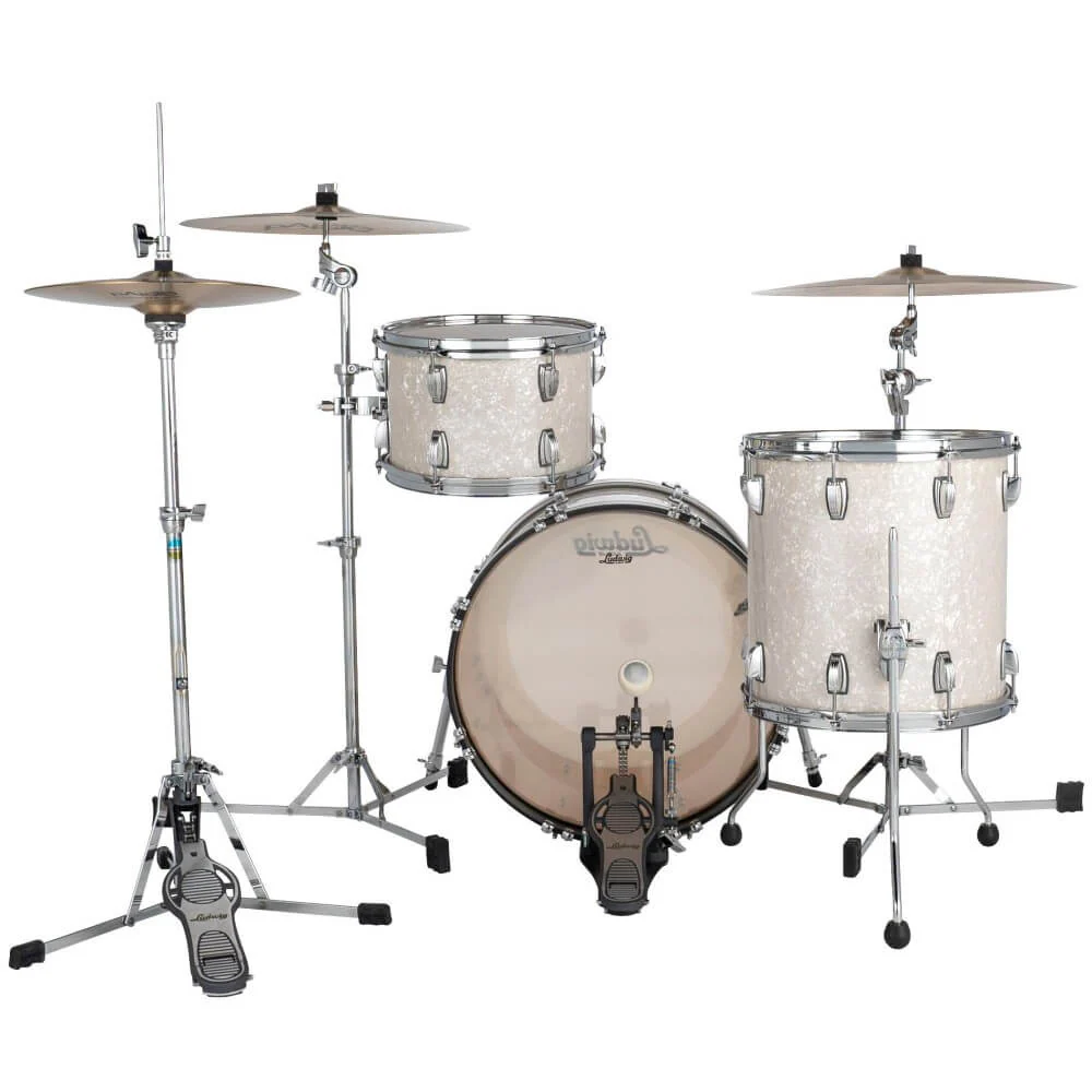 Ludwig Classic Maple Jazzette 18/12/14 3pc Drum Shell Pack - White Marine Pearl - Image 6