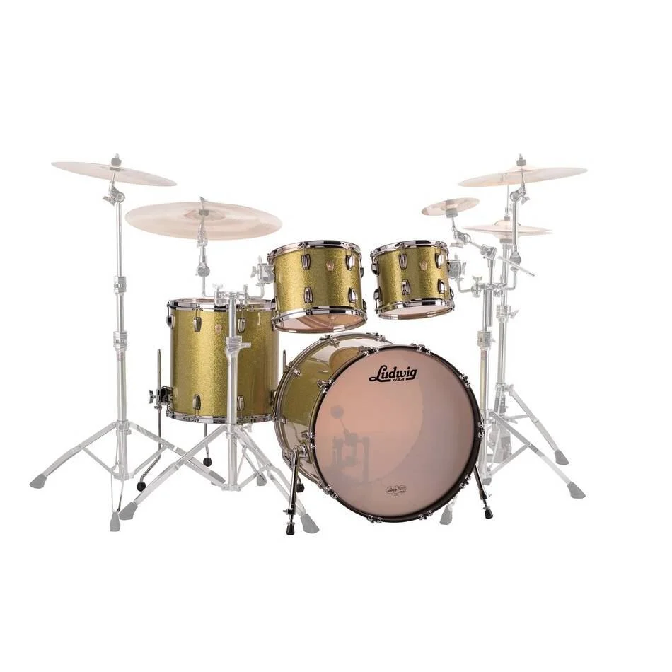 Ludwig Classic Maple MOD 4-Piece Drum Kit with 22in Bass Drum in Olive Sparkle - Image 2