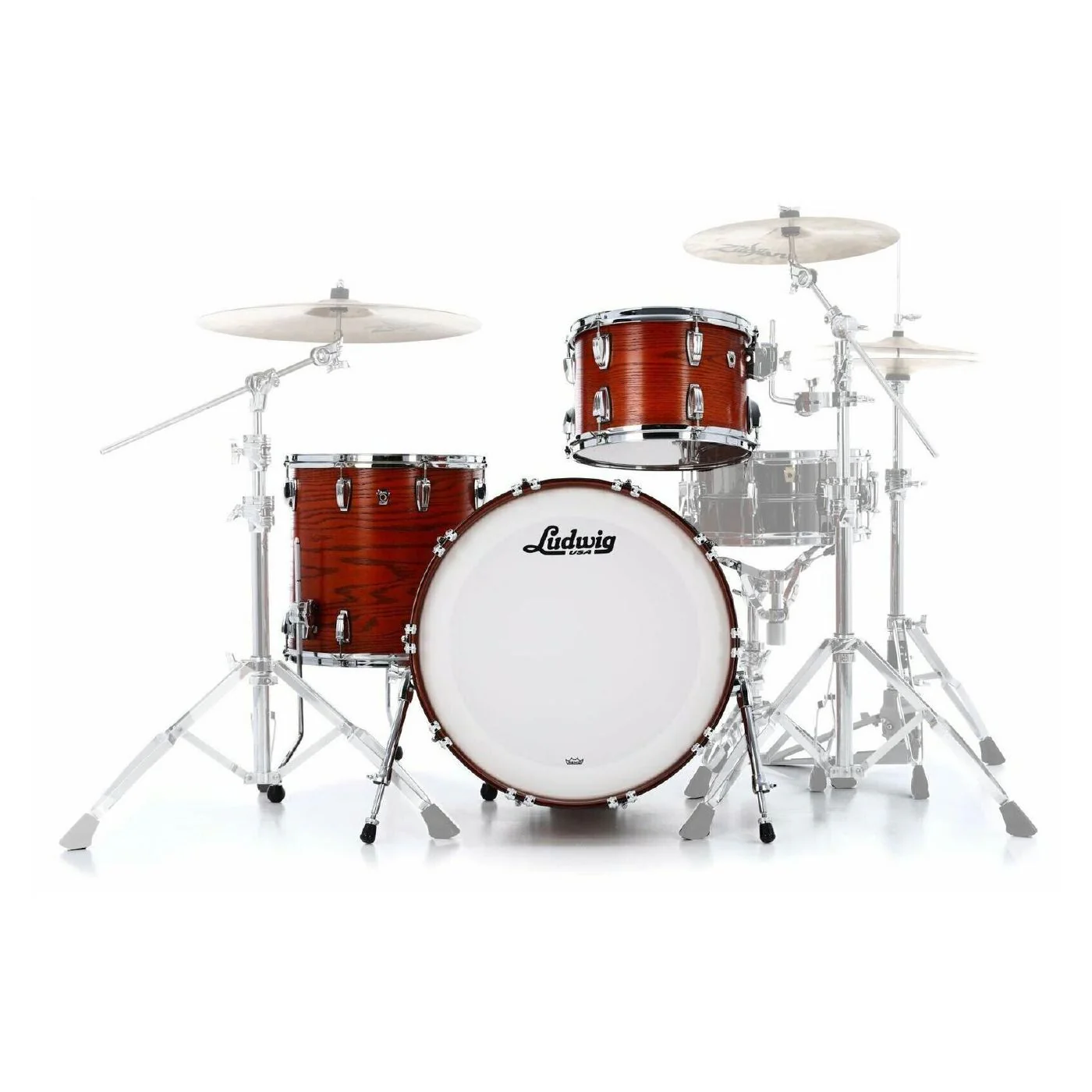 Ludwig Classic Oak Fab 3-Piece Drum Kit with 22in Bass Drum in Tennessee Whiskey