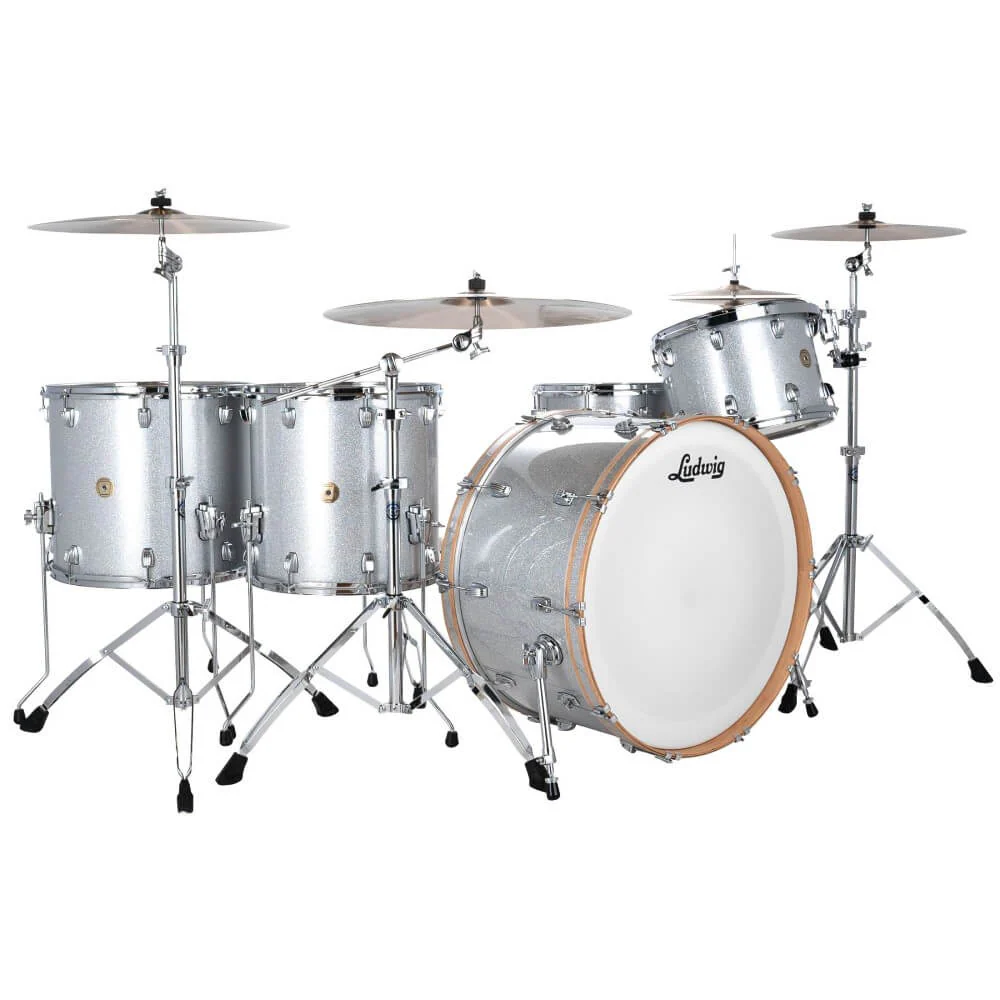 Ludwig Continental Classic 1-Up/2-Down 22/12/14/16+14S 5Pce Drum Shell Pack - Silver Sparkle - Image 4