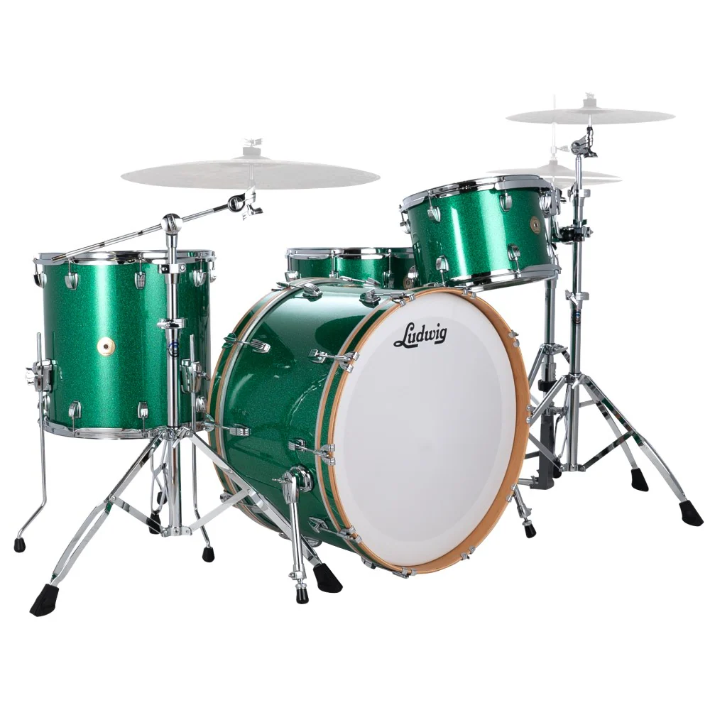 Ludwig Continental Classic 22/12/16+14S 4pc Drum Shell Pack - Green Sparkle - Image 3