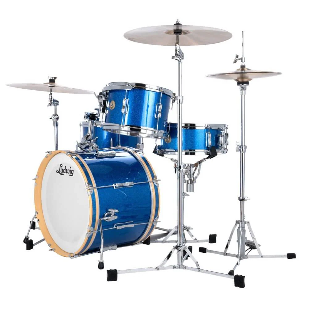 Ludwig Continental Club Downbeat Plus 20/12/14+14S 4pc Drum Shell Pack - Blue Sparkle - Image 4
