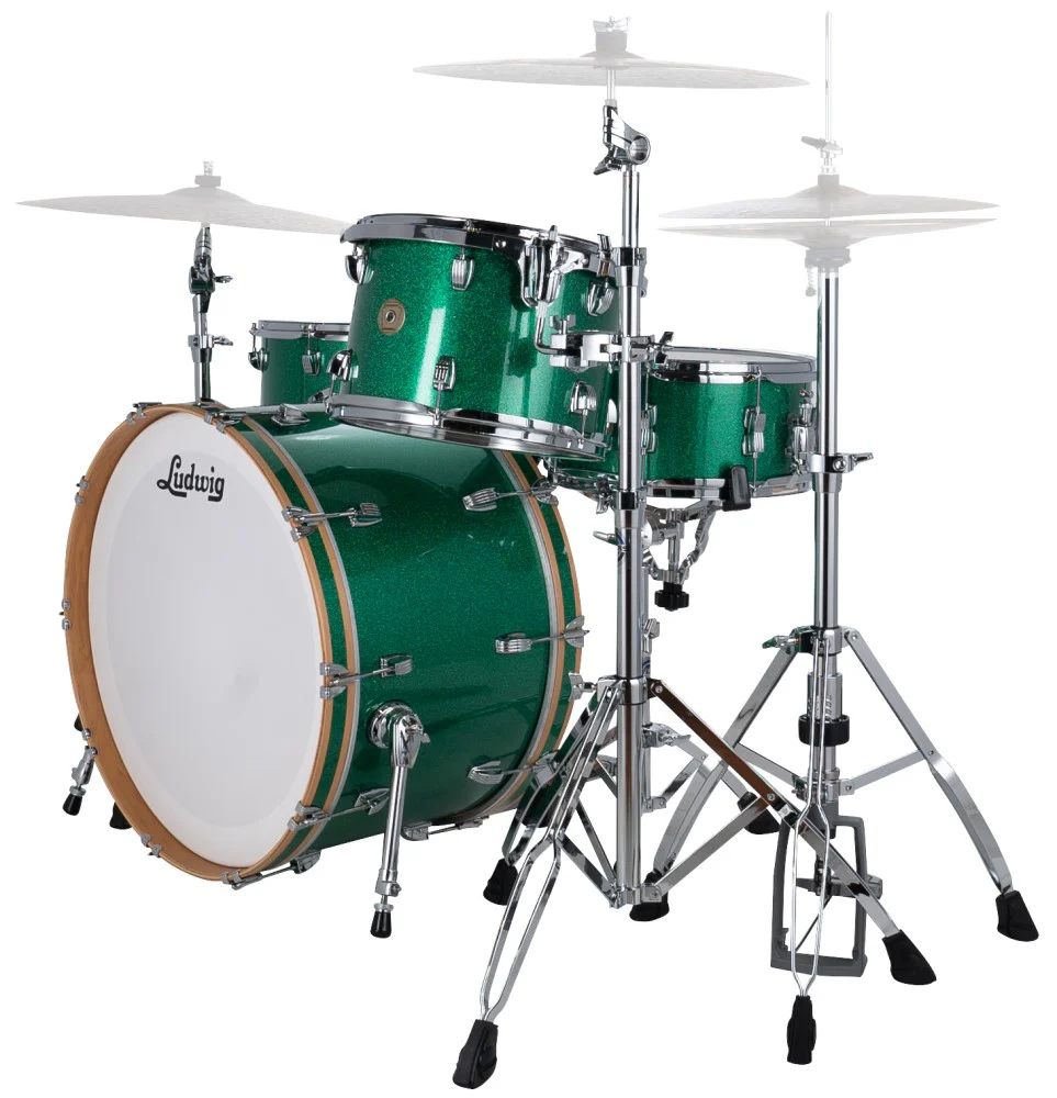 Ludwig Continental Pro Beat 24/13/16+14S 4pc Drum Shell Pack - Green Sparkle