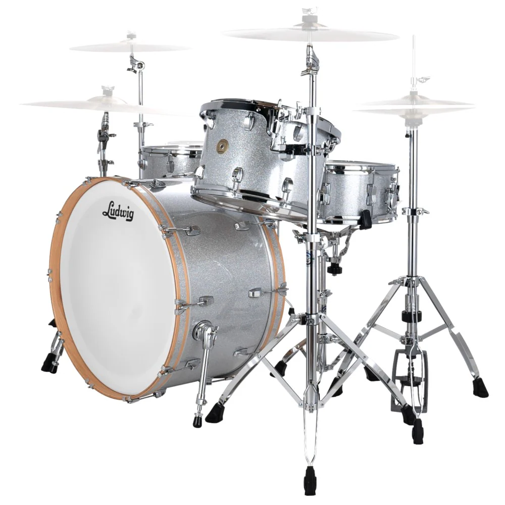 Ludwig Continental Pro Beat 24/12/16+14S 4pc Drum Shell Pack - Silver Sparkle - Image 2