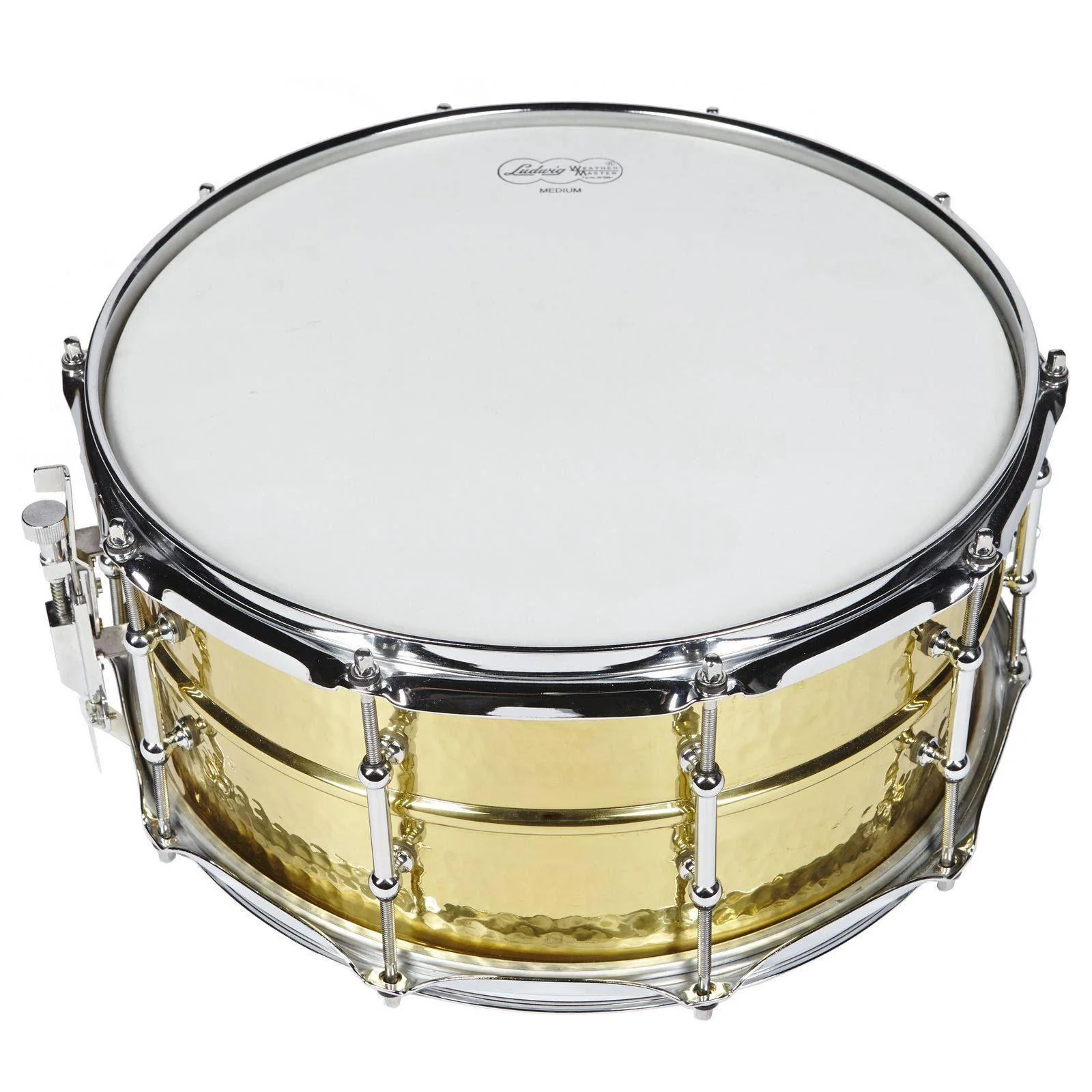 Ludwig Hammered Brass Snare Drum 6.5x14 with Tube Lugs, P85 & Throw Off - B-STOCK - Image 6