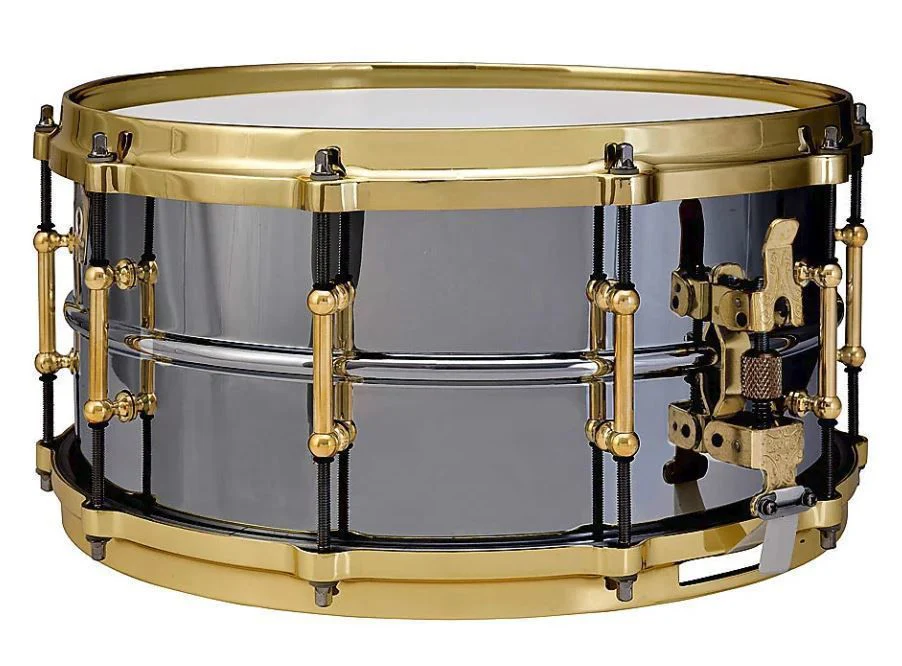 Ludwig L1LB417BT 14x6.5 Inch Black Beauty Smooth Brass Shell Tube Lugs Snare Drum - Black Chrome - Image 2