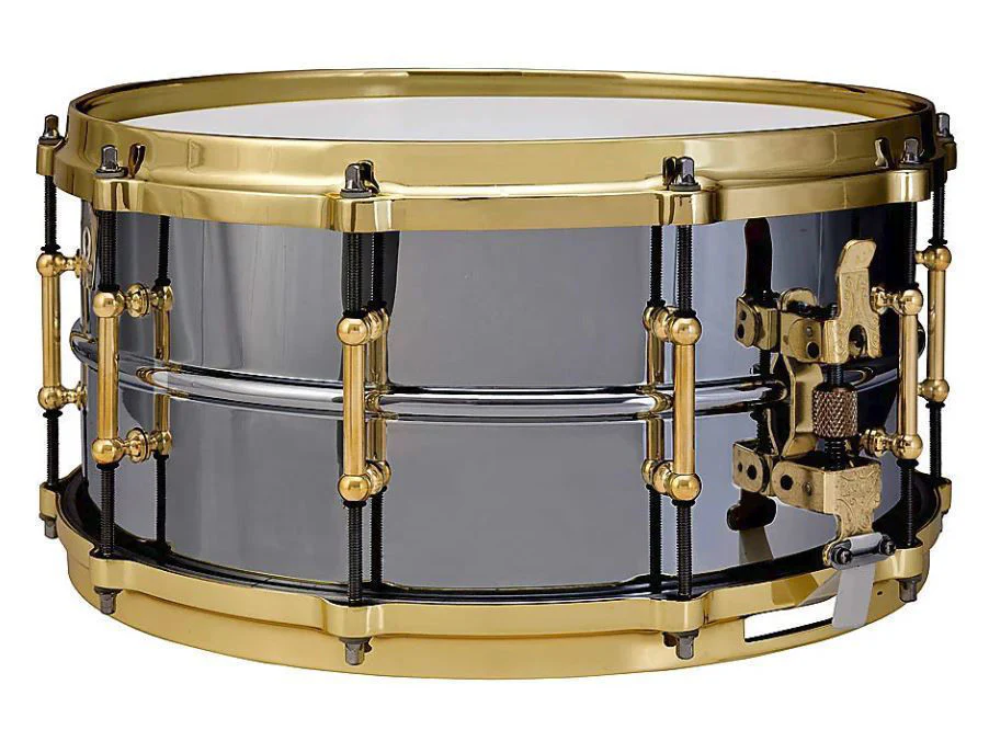 Ludwig L1LB417BT 14x6.5 Inch Black Beauty Smooth Brass Shell Tube Lugs Snare Drum - Black Chrome - Image 3