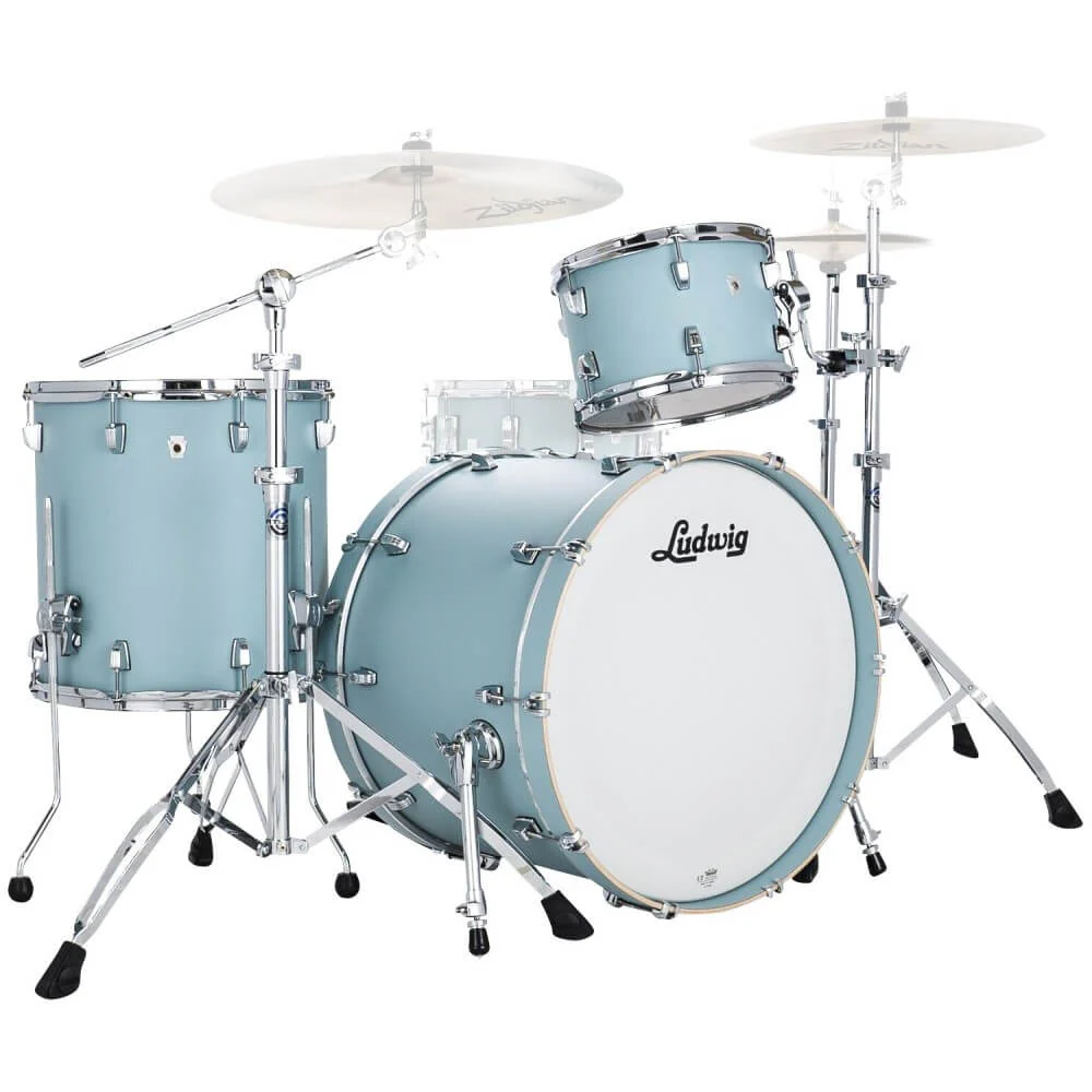 Ludwig Neusonic Fab 22/13/16 3pc Drum Shell Pack - Skyline Blue - Image 2