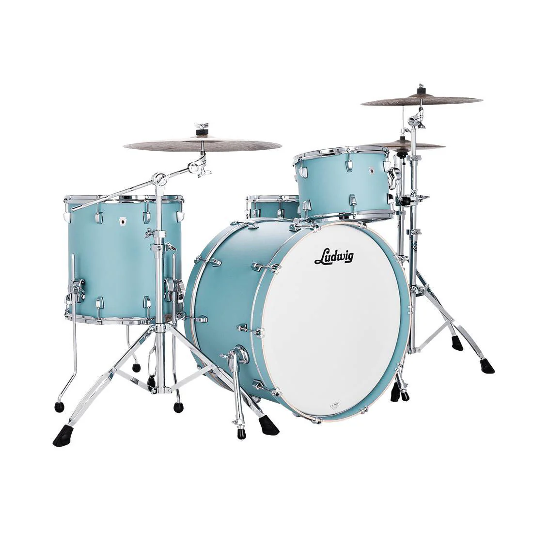 Ludwig Neusonic Pro Beat Drum Kit 3-pc Outfit 24in - Skyline Blue - Image 2