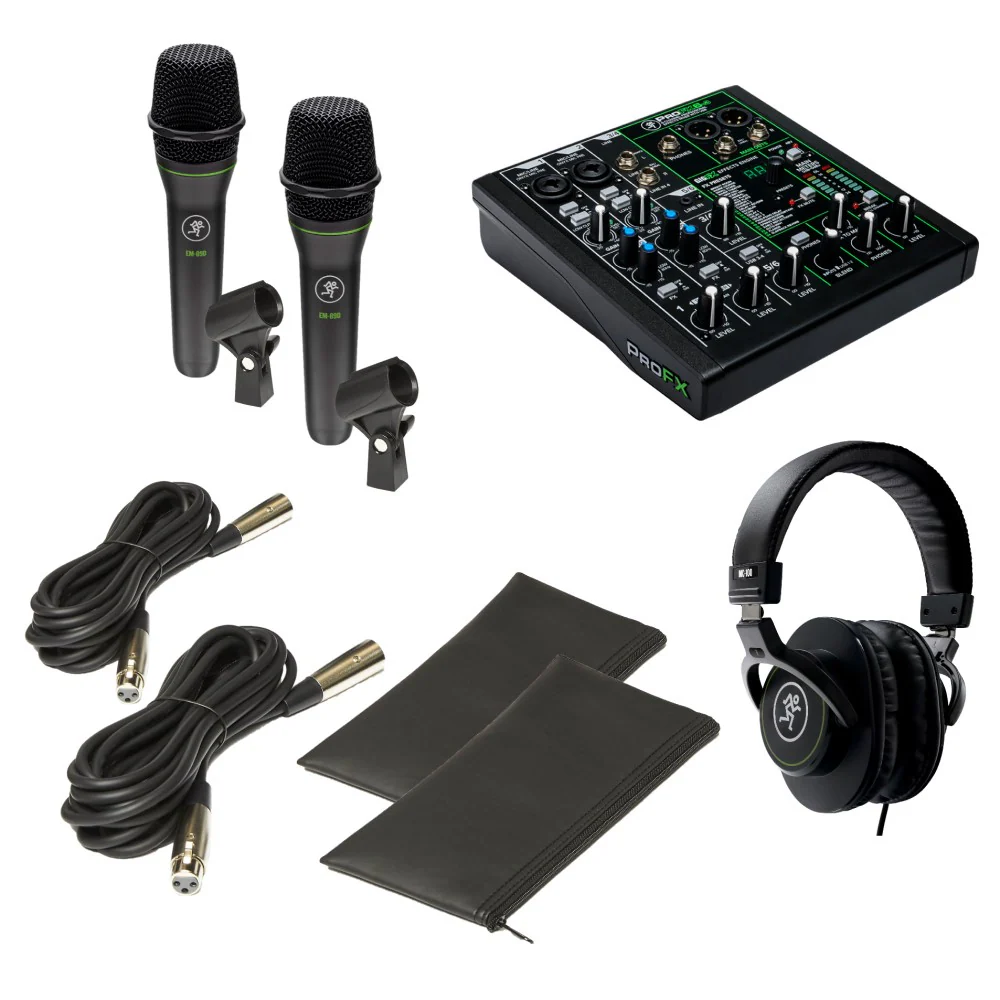 Mackie Performer Bundle with 6-Channel Mixer, 2x Microphones and Headphones - Image 6