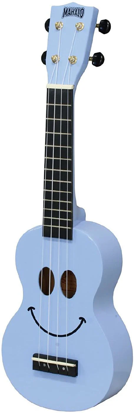 Mahalo Art Series Smiley Face Ukulele - Light Blue - Image 3