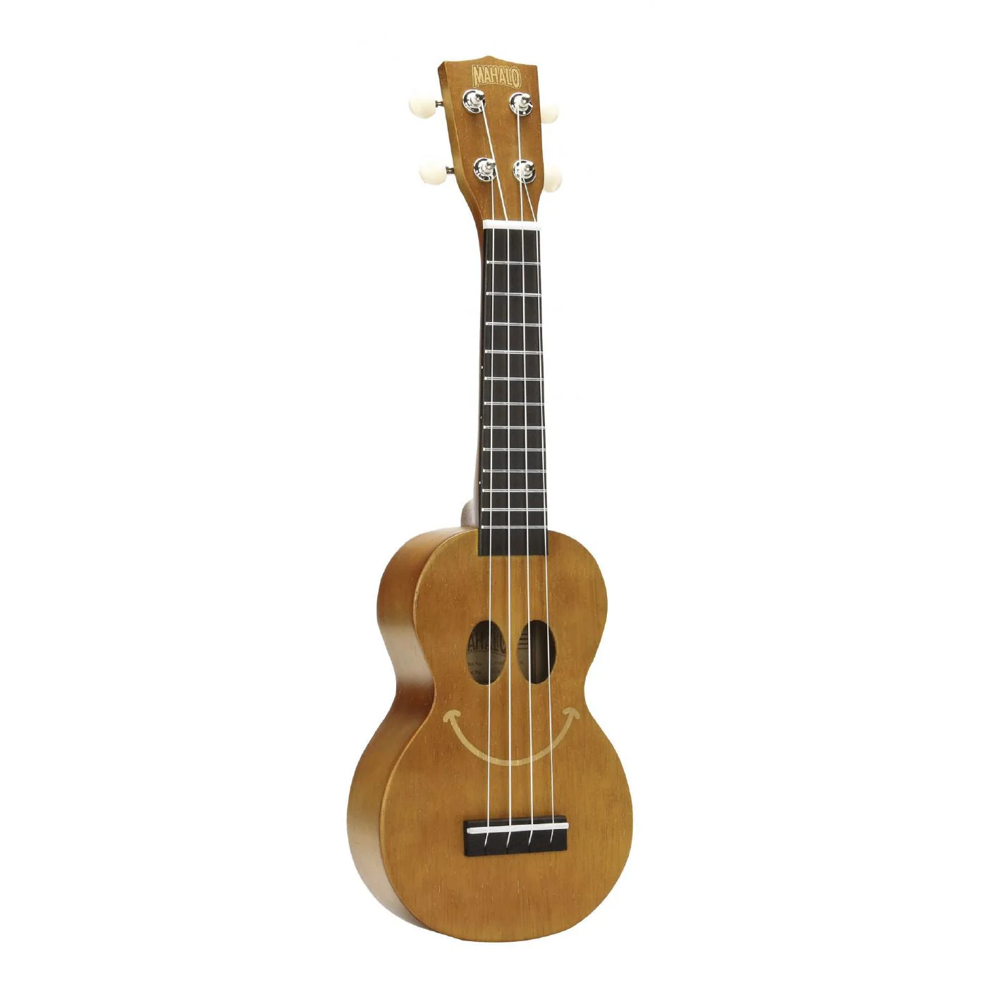 Mahalo Art Series Smiley Face Ukulele - Transparent Brown - Image 3