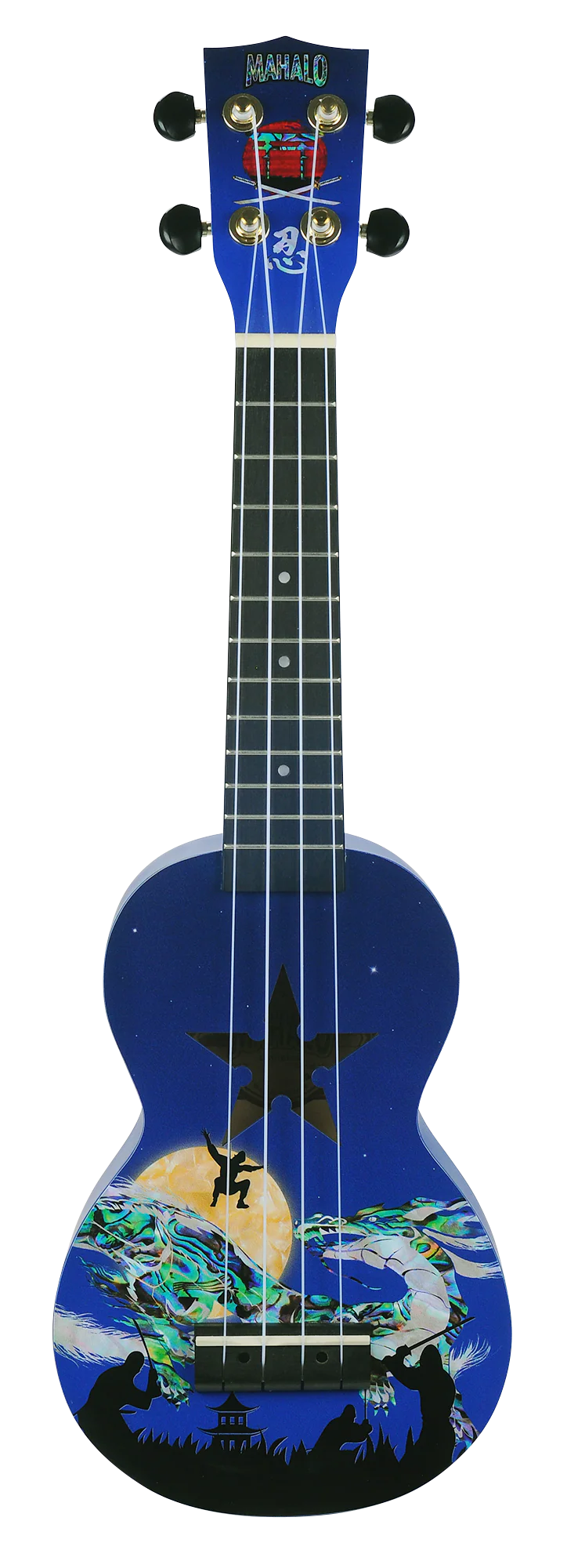Mahalo Art Series Soprano Ninja Ukulele - Blue Matt