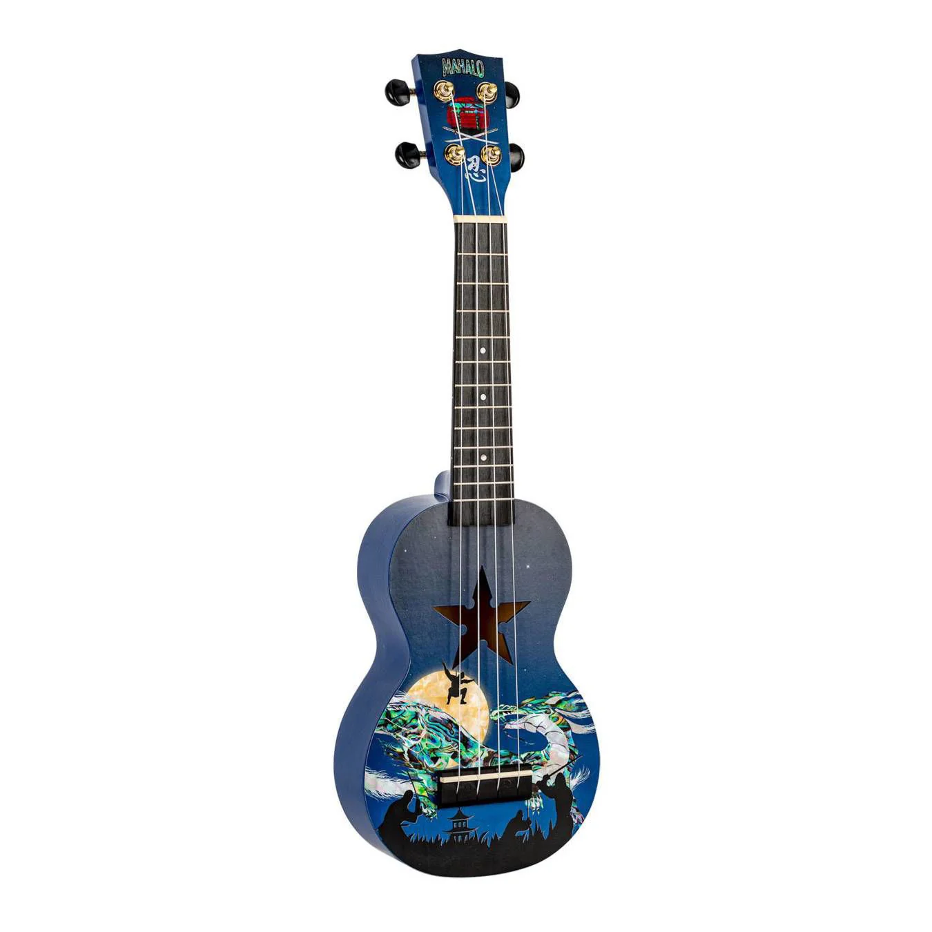 Mahalo Art Series Soprano Ninja Ukulele - Blue Matt - Image 10