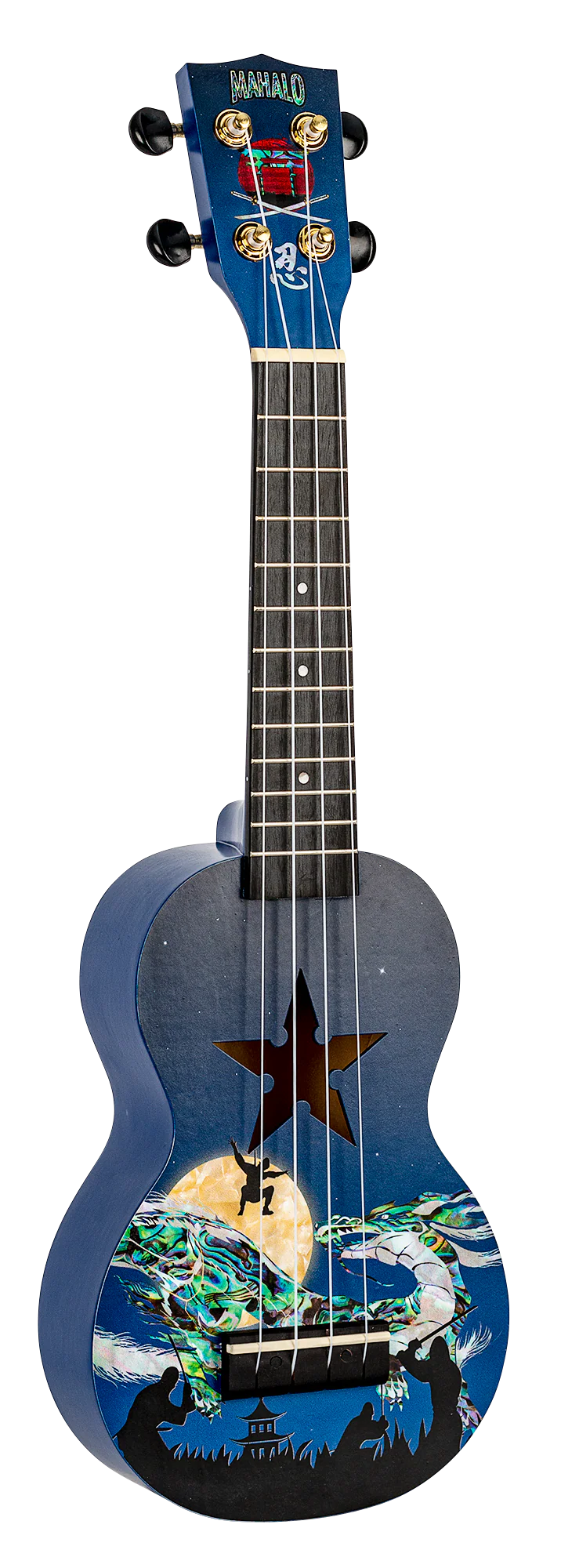 Mahalo Art Series Soprano Ninja Ukulele - Blue Matt - Image 2