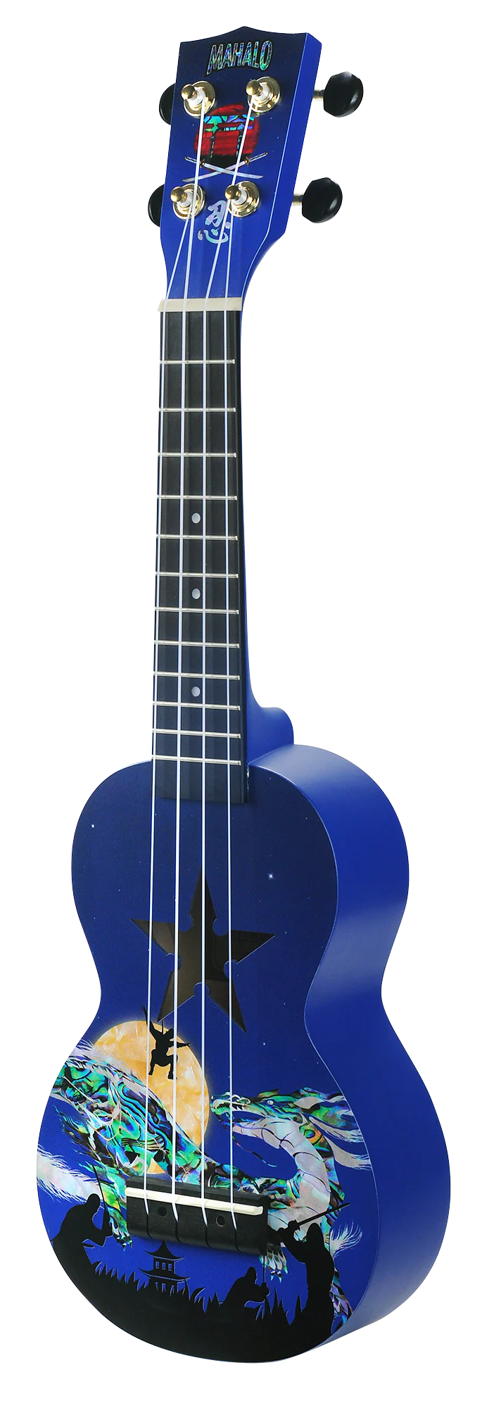 Mahalo Art Series Soprano Ninja Ukulele - Blue Matt - Image 3
