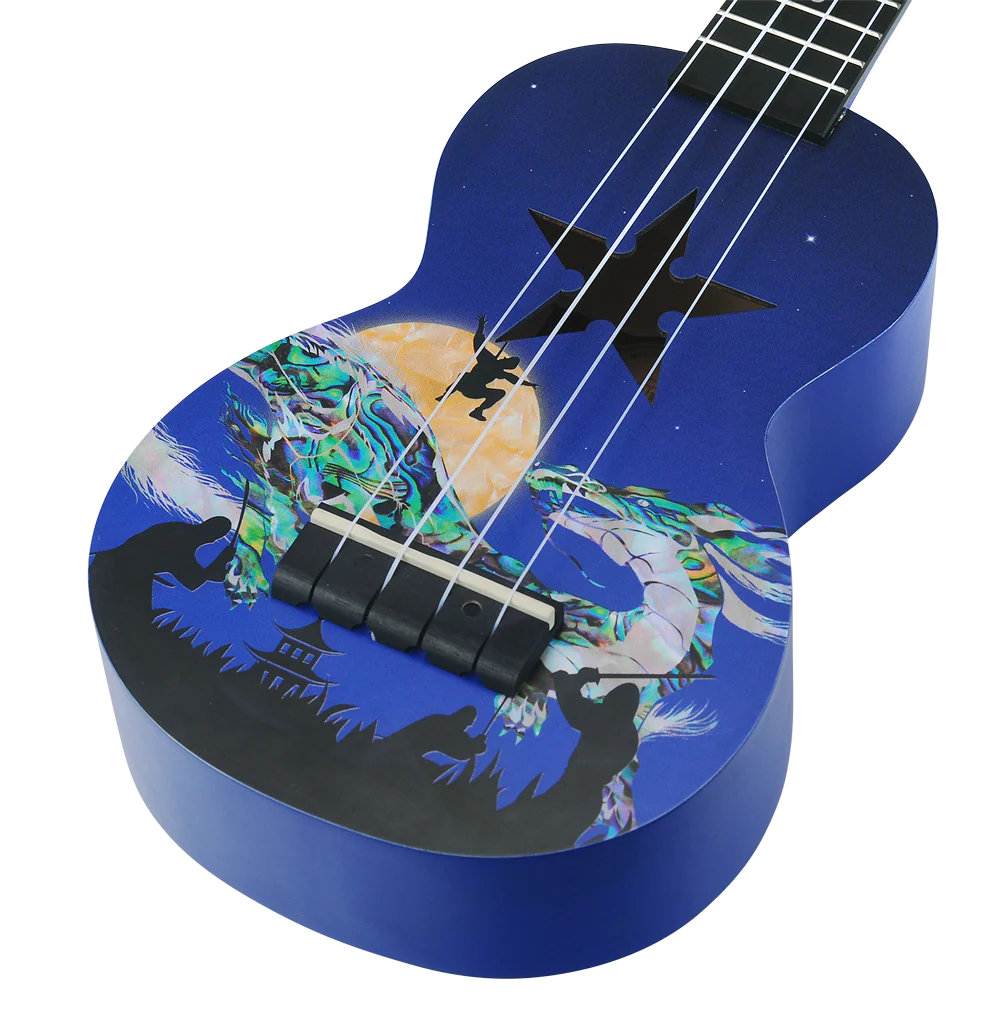 Mahalo Art Series Soprano Ninja Ukulele - Blue Matt - Image 7
