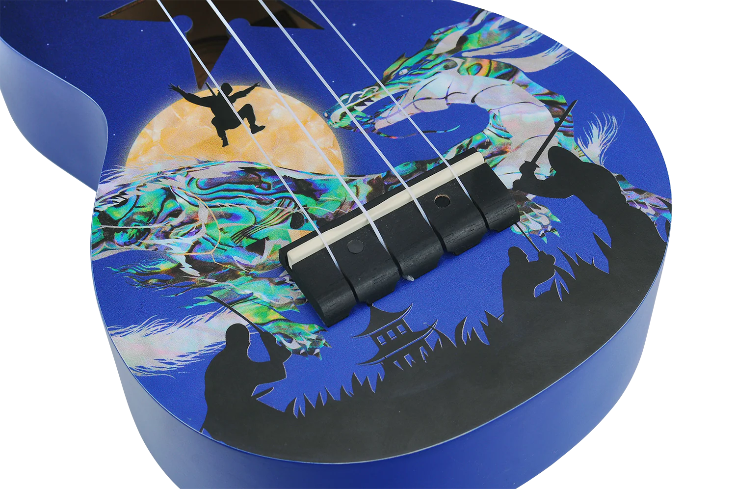 Mahalo Art Series Soprano Ninja Ukulele - Blue Matt - Image 8