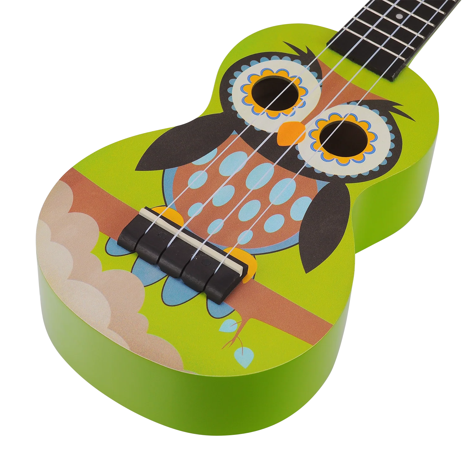 Mahalo Art Series Soprano Owl Ukulele - Green Matt - Image 8