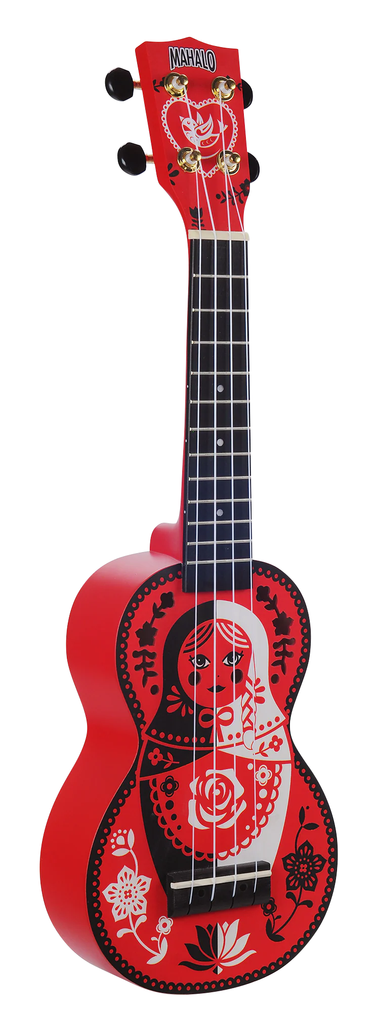 Mahalo Art Series Soprano Russian Doll Ukulele - Red Matt - Image 4