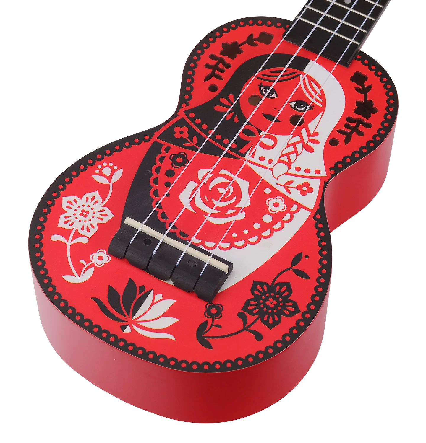 Mahalo Art Series Soprano Russian Doll Ukulele - Red Matt - Image 8