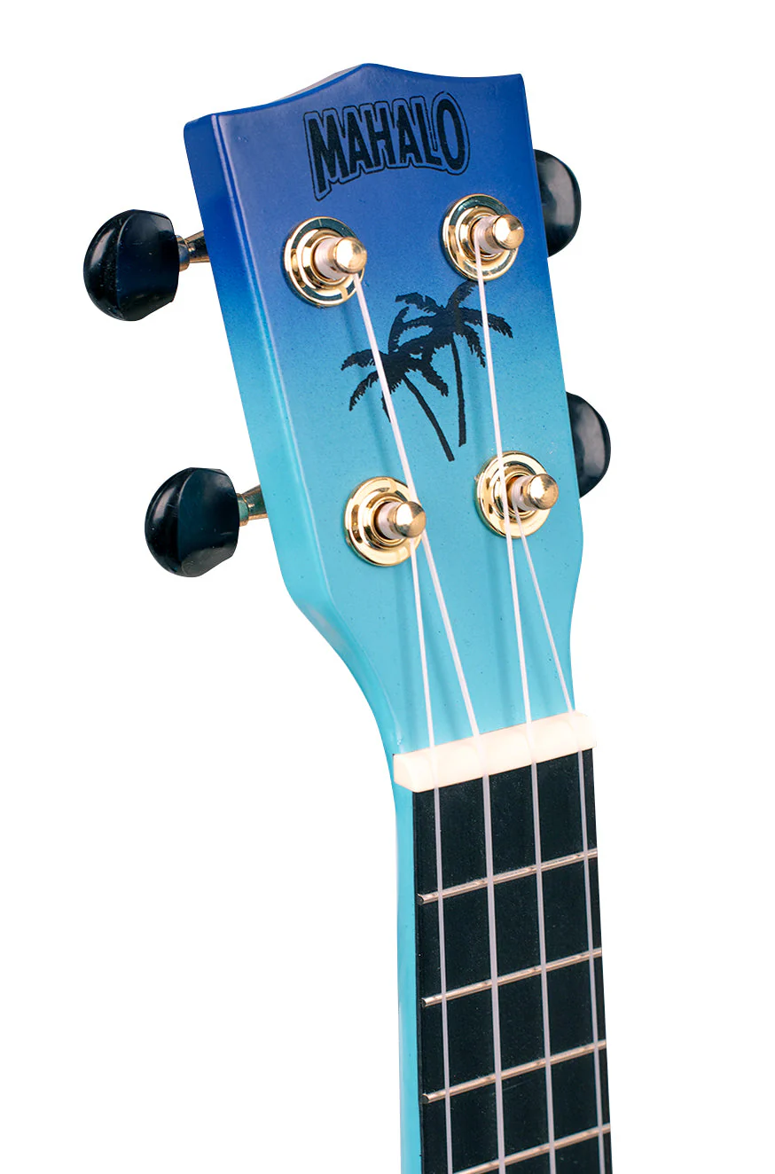 Mahalo Designer Hawaian Palm Tree Ukulele Blue Burst - Image 9