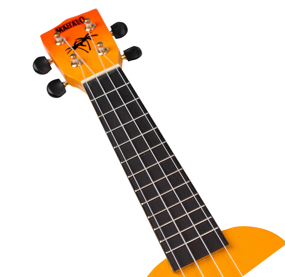 Mahalo Designer Hawaiian Palm Tree Ukulele - Orange Burst - Image 5