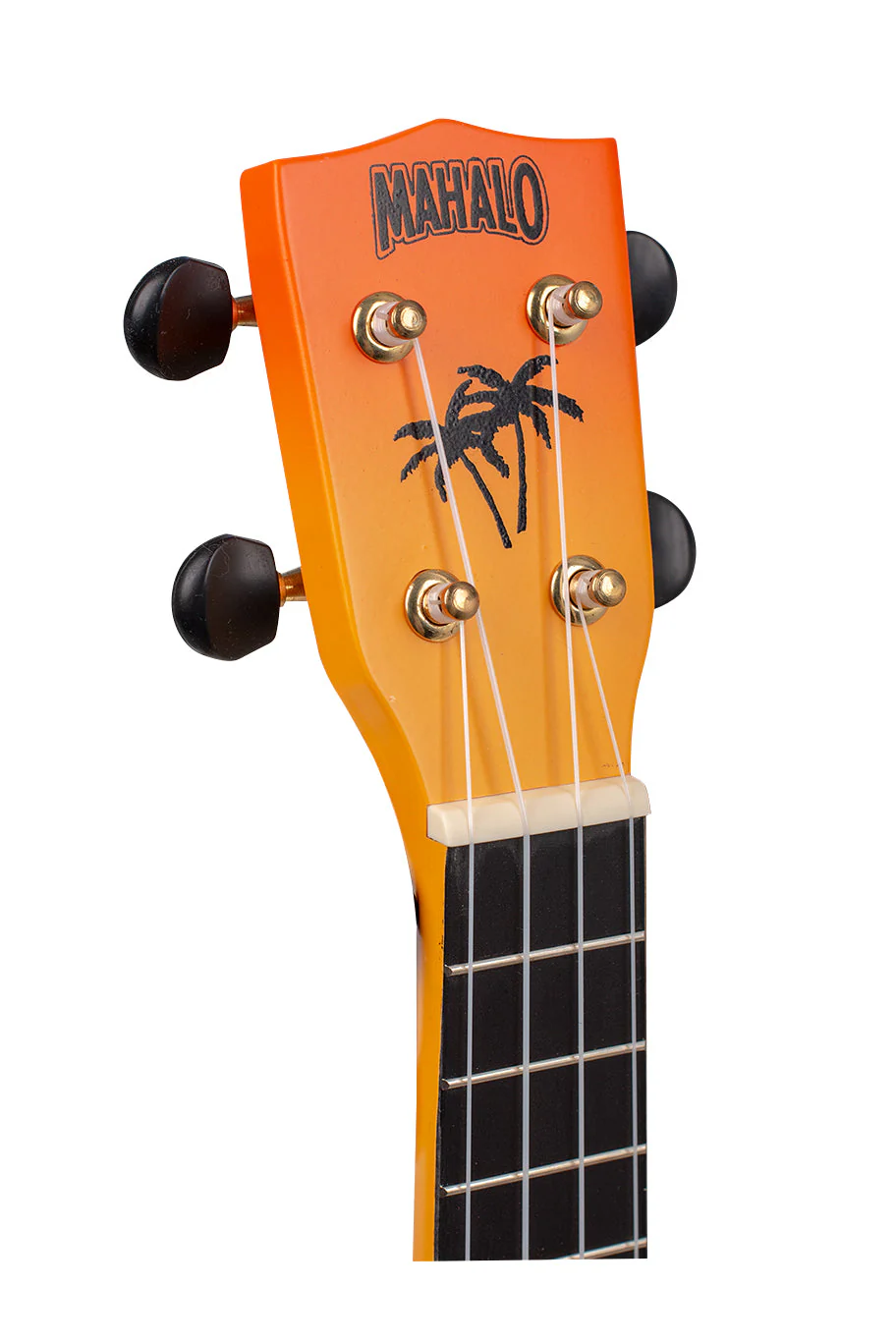 Mahalo Designer Hawaiian Palm Tree Ukulele - Orange Burst - Image 8