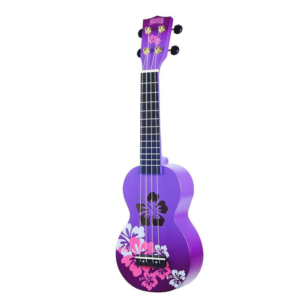 Mahalo Designer Hibiscus Ukulele Purple Burst - Image 15