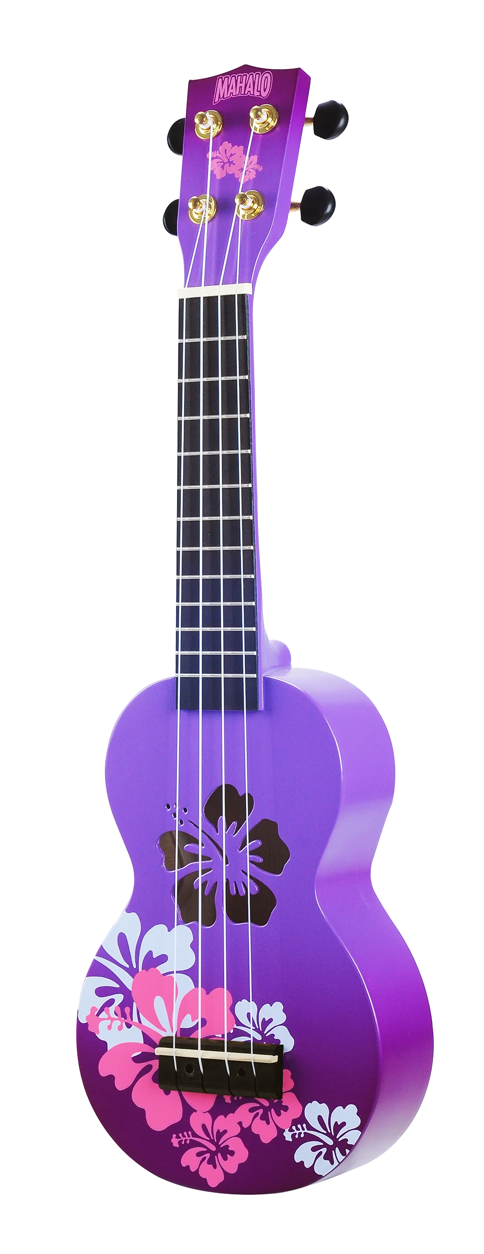 Mahalo Designer Hibiscus Ukulele Purple Burst - Image 2
