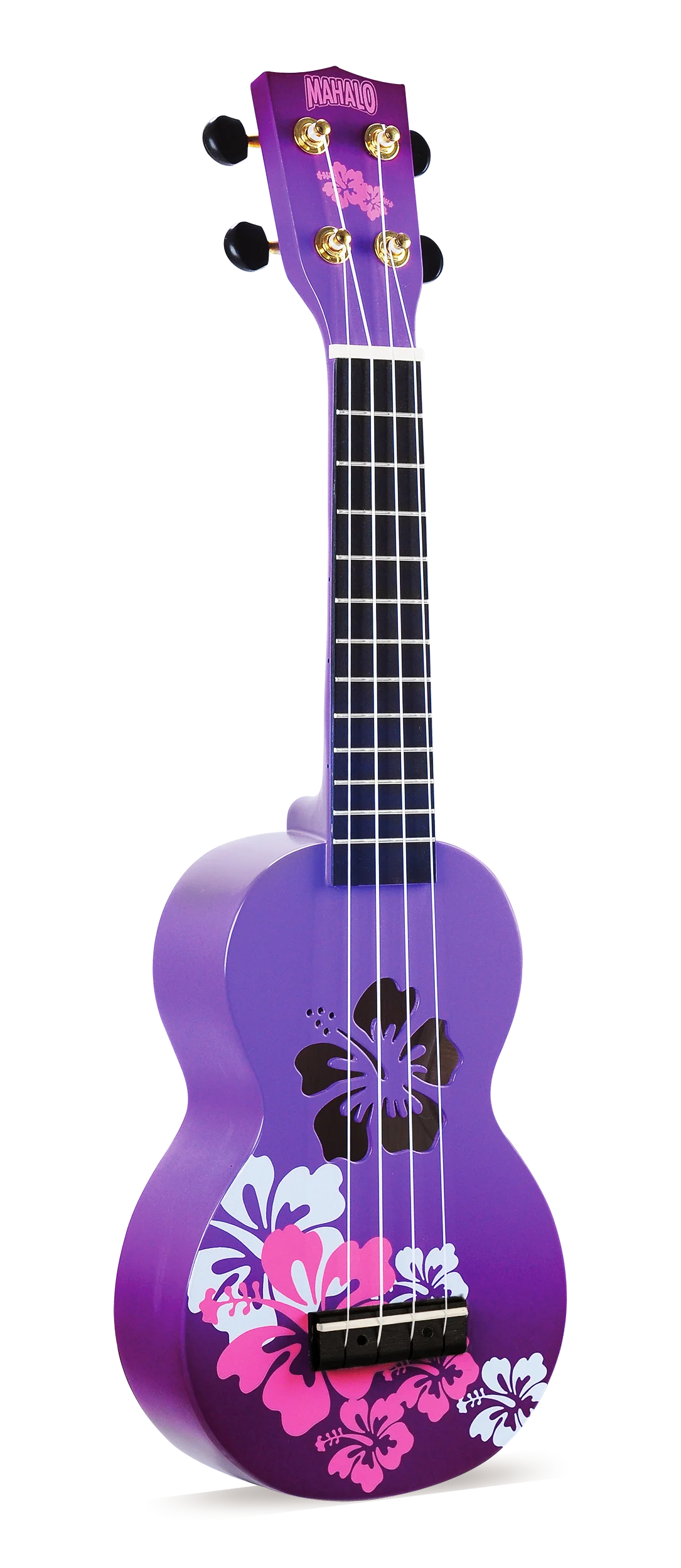 Mahalo Designer Hibiscus Ukulele Purple Burst - Image 3
