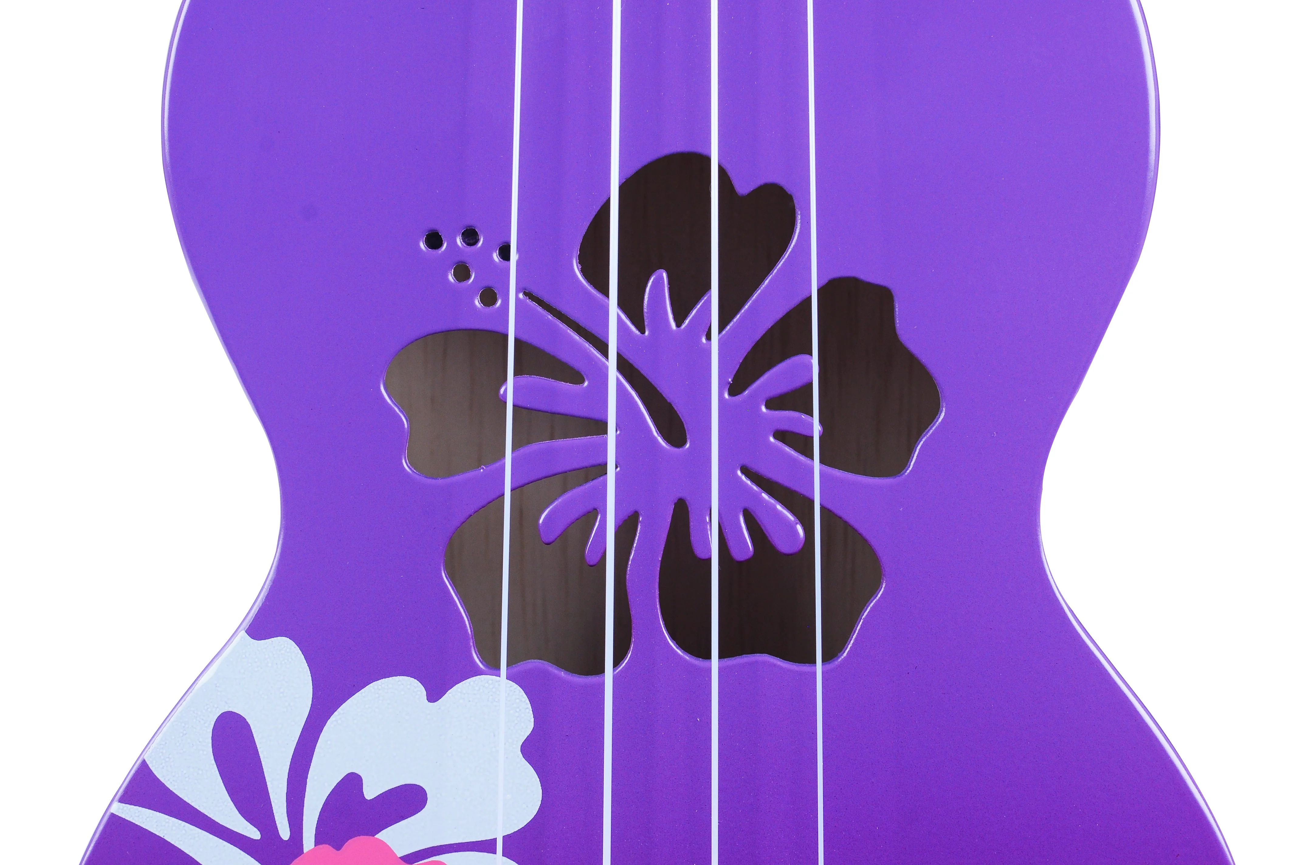 Mahalo Designer Hibiscus Ukulele Purple Burst - Image 8