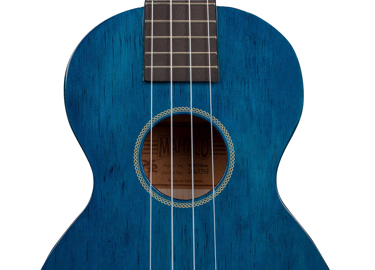 Mahalo Hano Series Concert Ukulele - Transparent Blue - Image 6