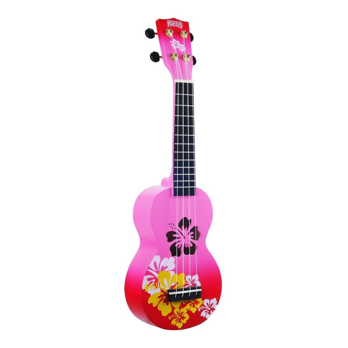 Mahalo MD1HBRDB Designer Hibiscus Soprano Ukulele in Pink Burst - Image 16