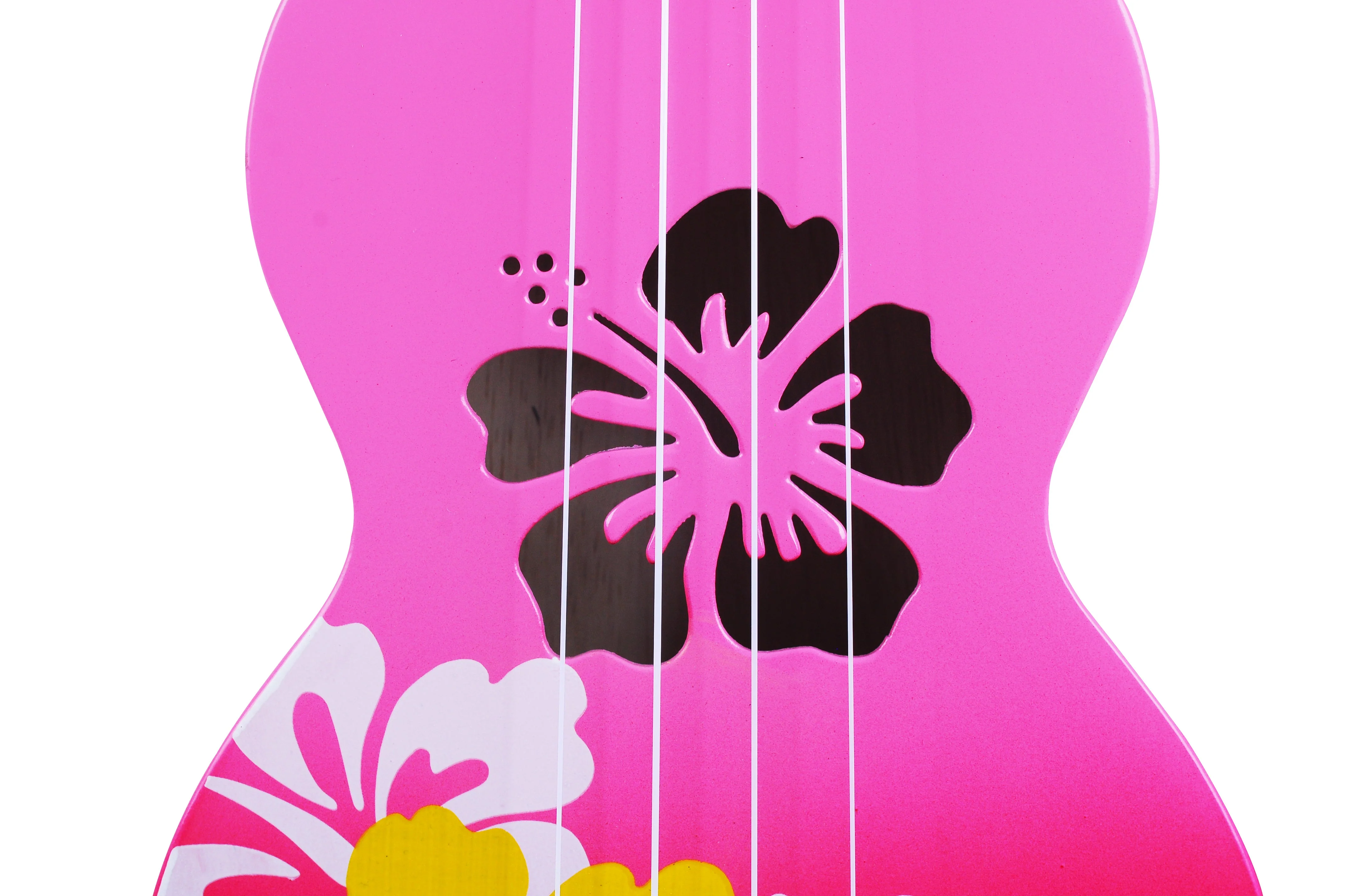 Mahalo MD1HBRDB Designer Hibiscus Soprano Ukulele in Pink Burst - Image 8