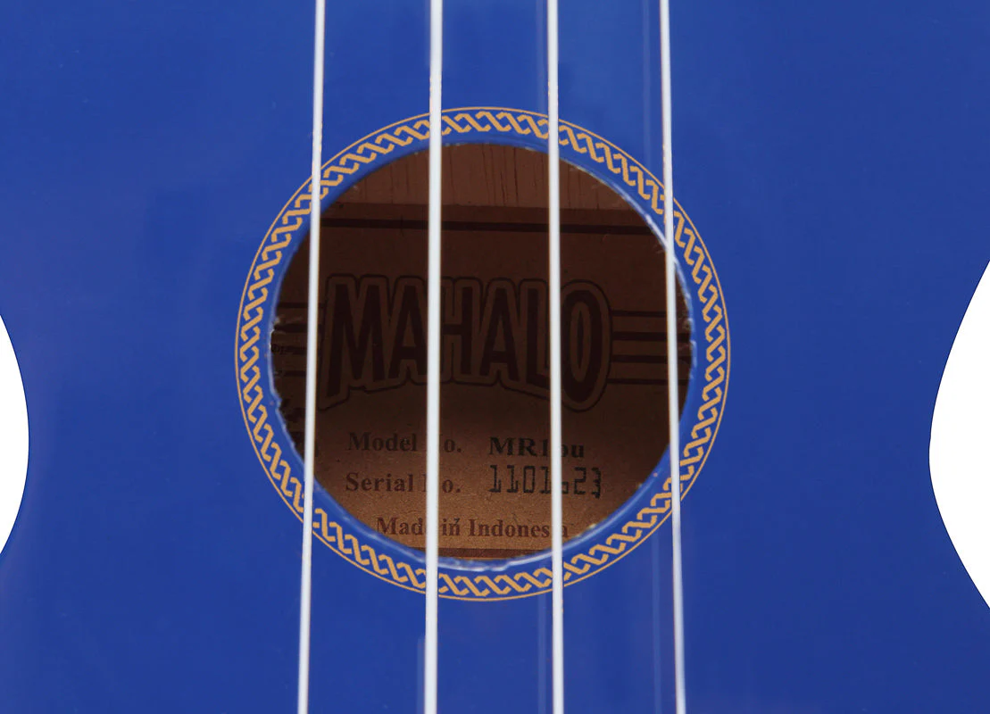 Mahalo MR1BU Rainbow Series Soprano Ukulele - Blue - Image 8