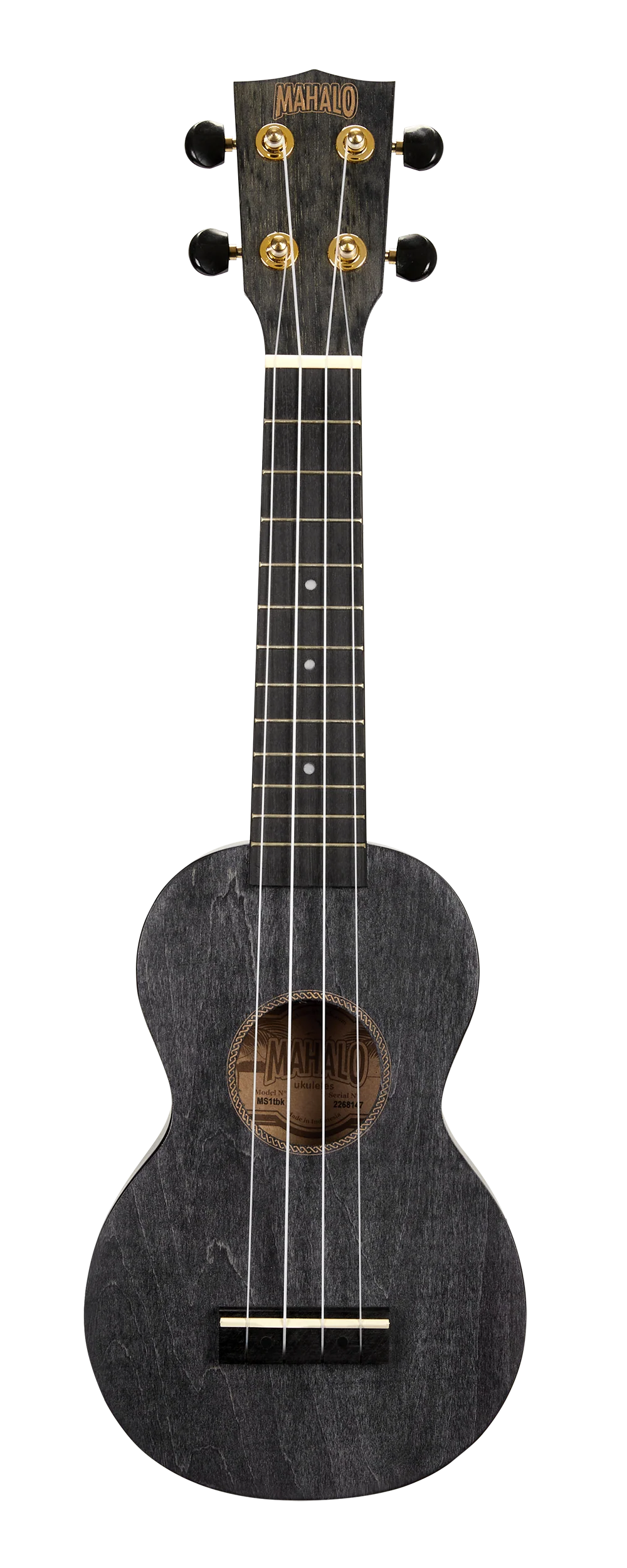 Mahalo MS1TBK Slimline Ukulele in Transparent Black