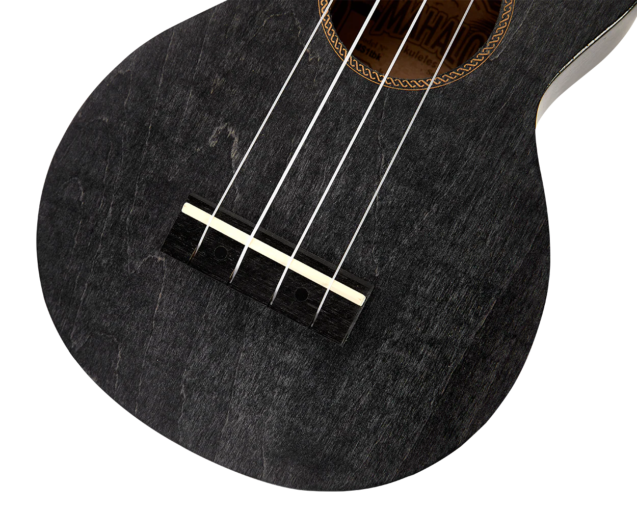 Mahalo MS1TBK Slimline Ukulele in Transparent Black - Image 5