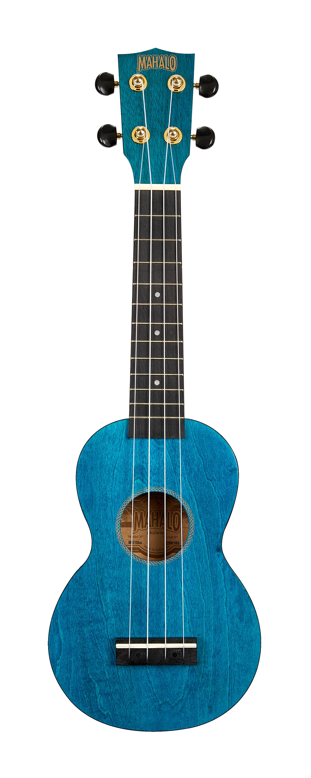 Mahalo MS1TBU Slimline Ukulele in Transparent Blue