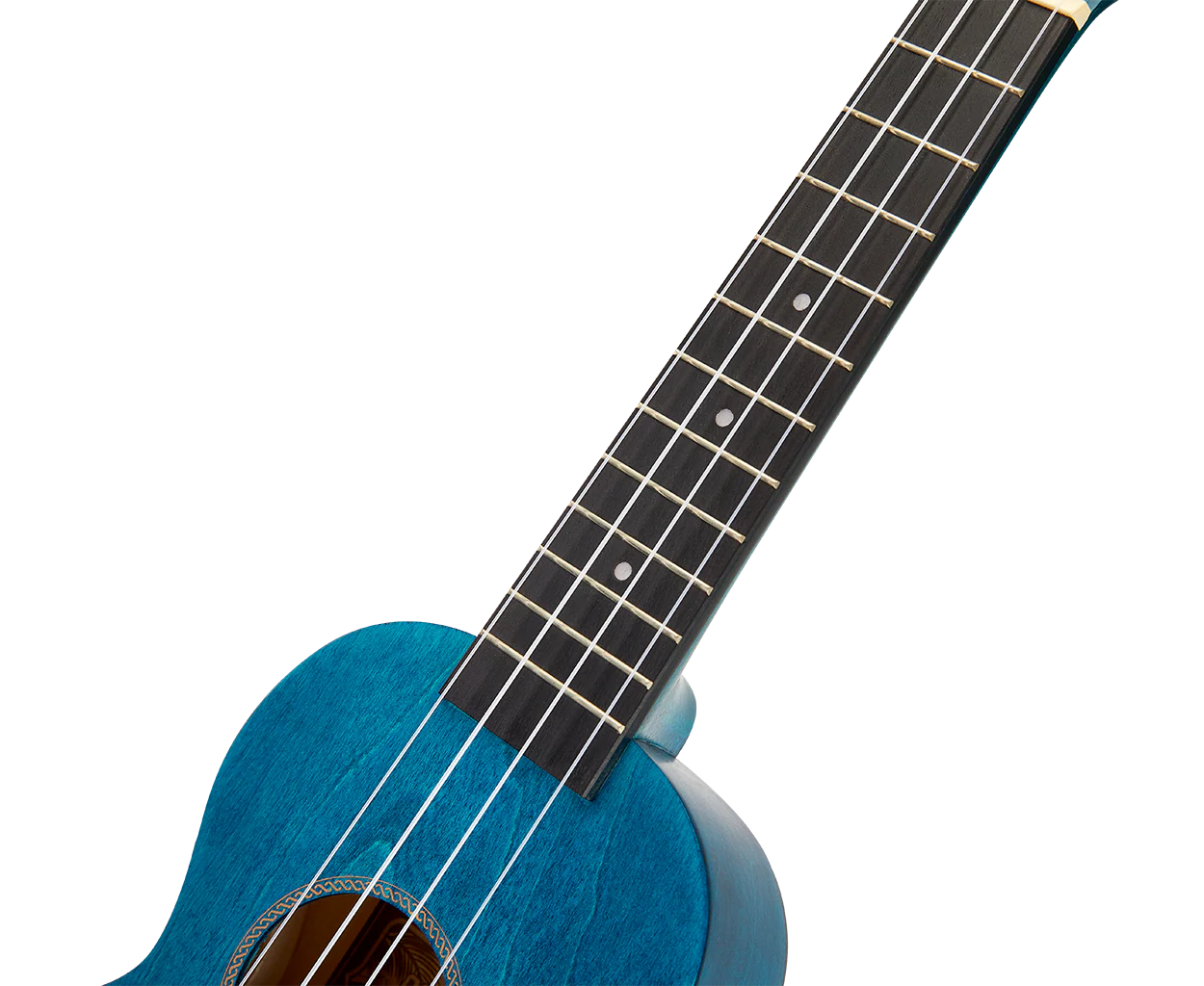 Mahalo MS1TBU Slimline Ukulele in Transparent Blue - Image 7