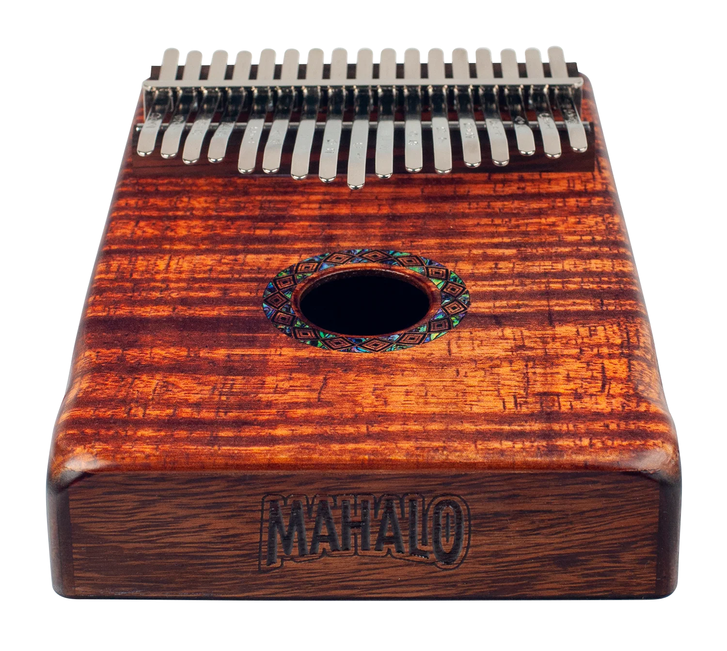 Mahalo Solid Trembesie Wood Flame Koa Kalimba