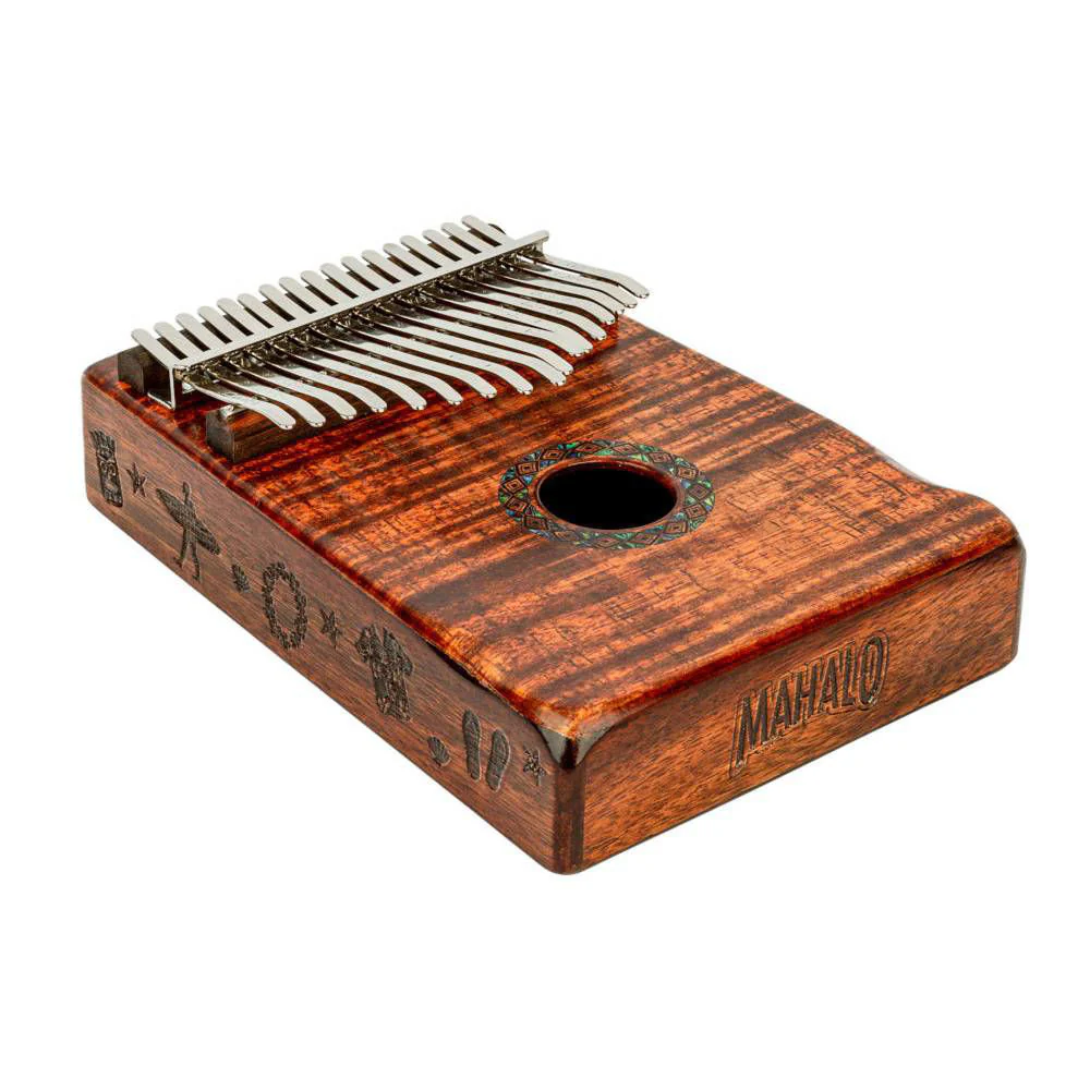 Mahalo Solid Trembesie Wood Flame Koa Kalimba - Image 9