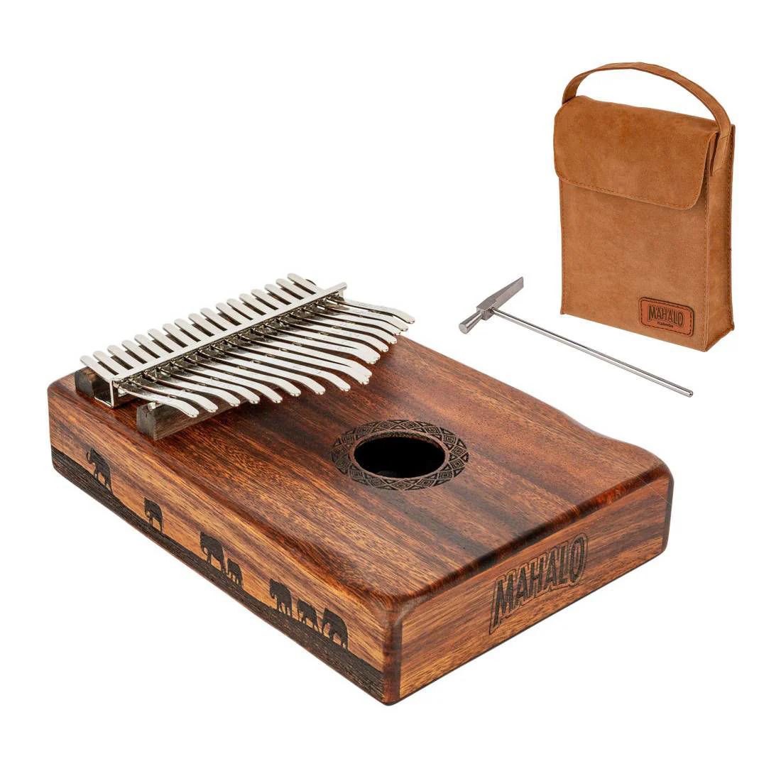 Mahalo Solid Trembesie Wood Traditional African Landscape Kalimba - Image 10