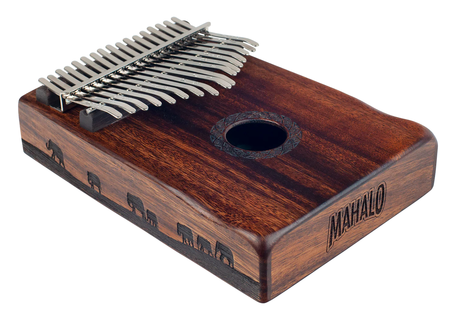 Mahalo Solid Trembesie Wood Traditional African Landscape Kalimba - Image 3