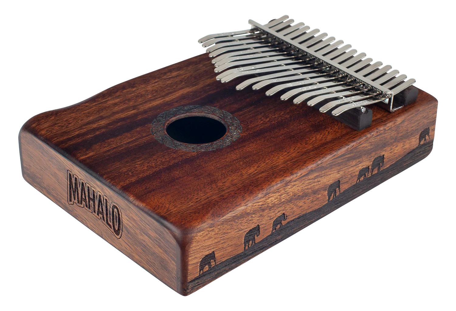 Mahalo Solid Trembesie Wood Traditional African Landscape Kalimba - Image 4