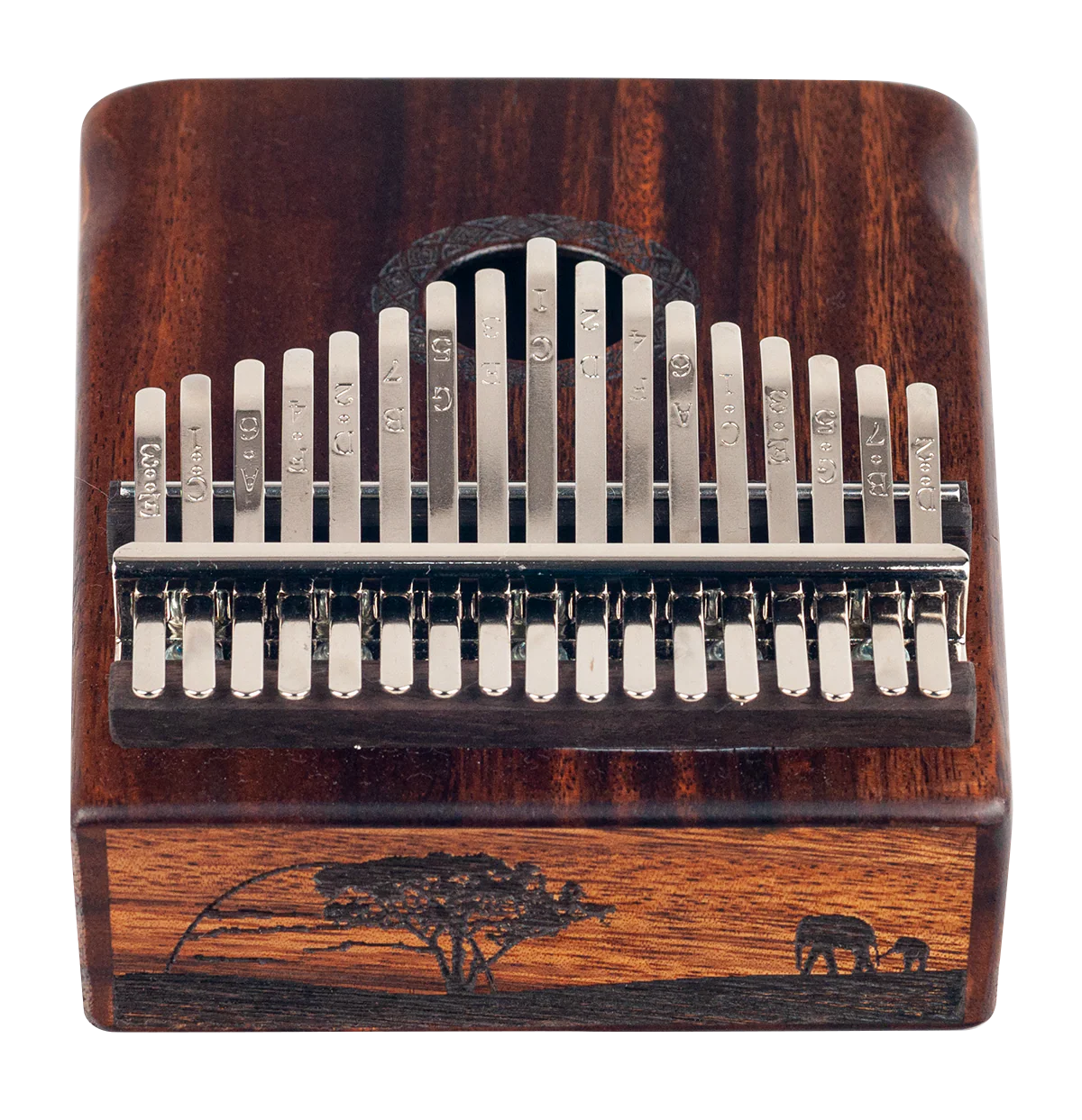 Mahalo Solid Trembesie Wood Traditional African Landscape Kalimba - Image 5