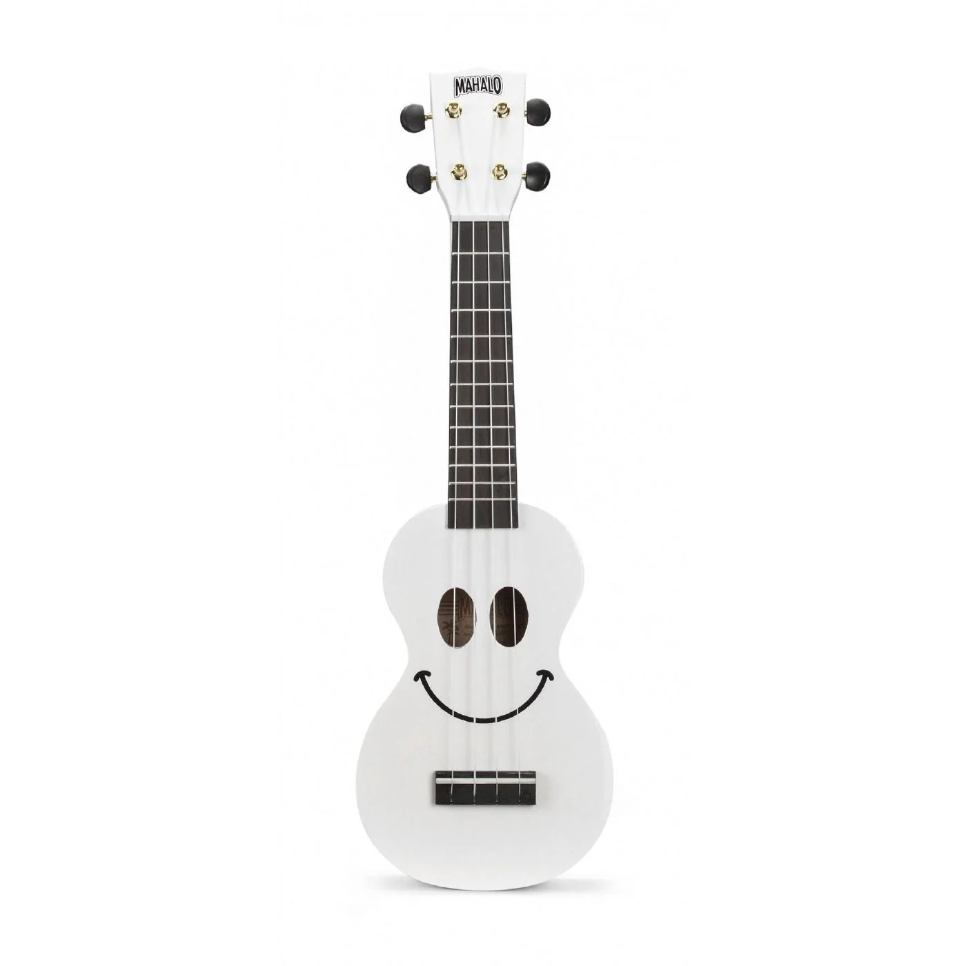 Mahalo U60SMWT Art Series Smiley Face Soprano Ukulele in White