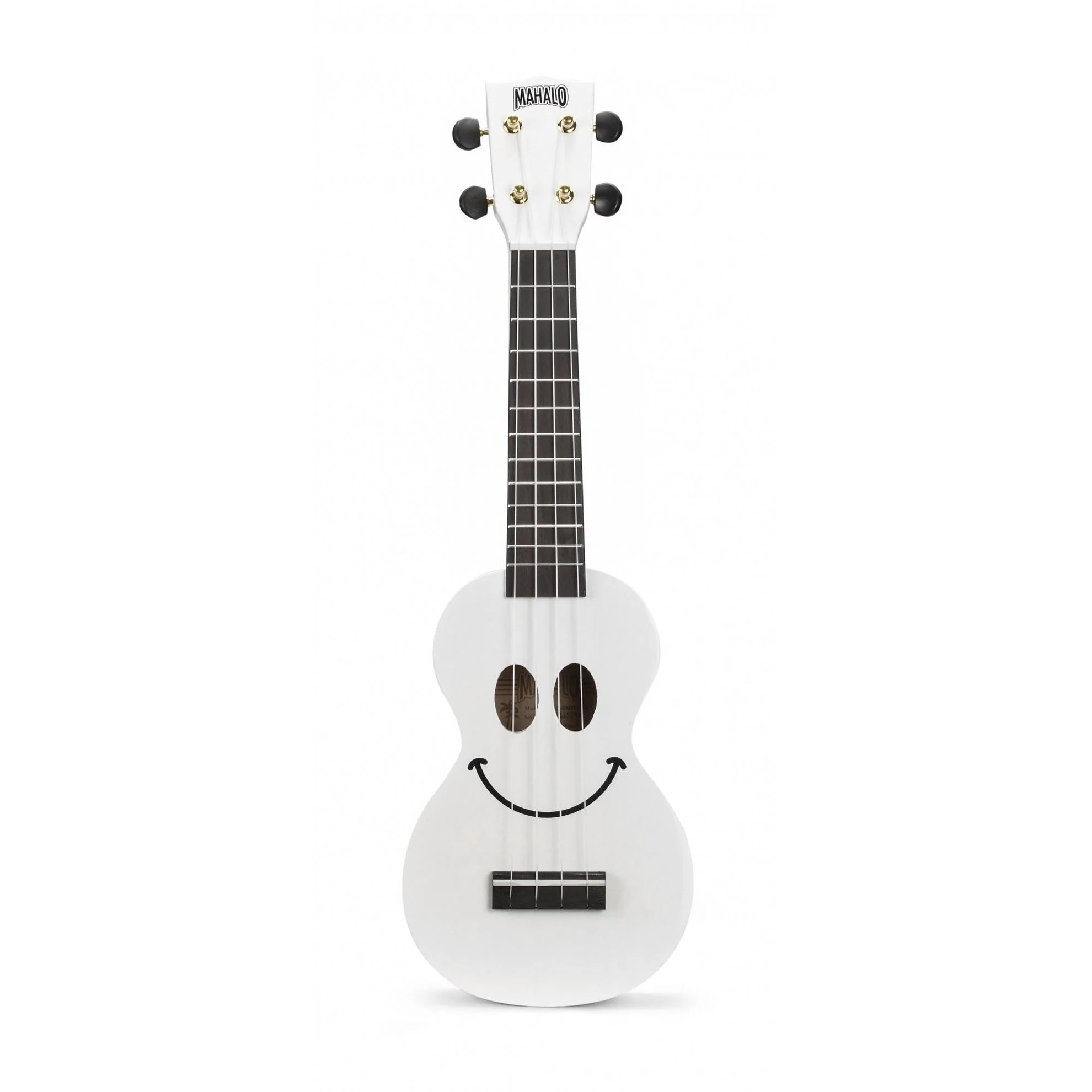 Mahalo U60SMWT Art Series Smiley Face Soprano Ukulele in White - Image 2