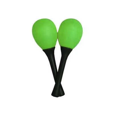 Mano EM122 Percussion Egg Shaped Maracas with Plastic Handle - Green - Image 2