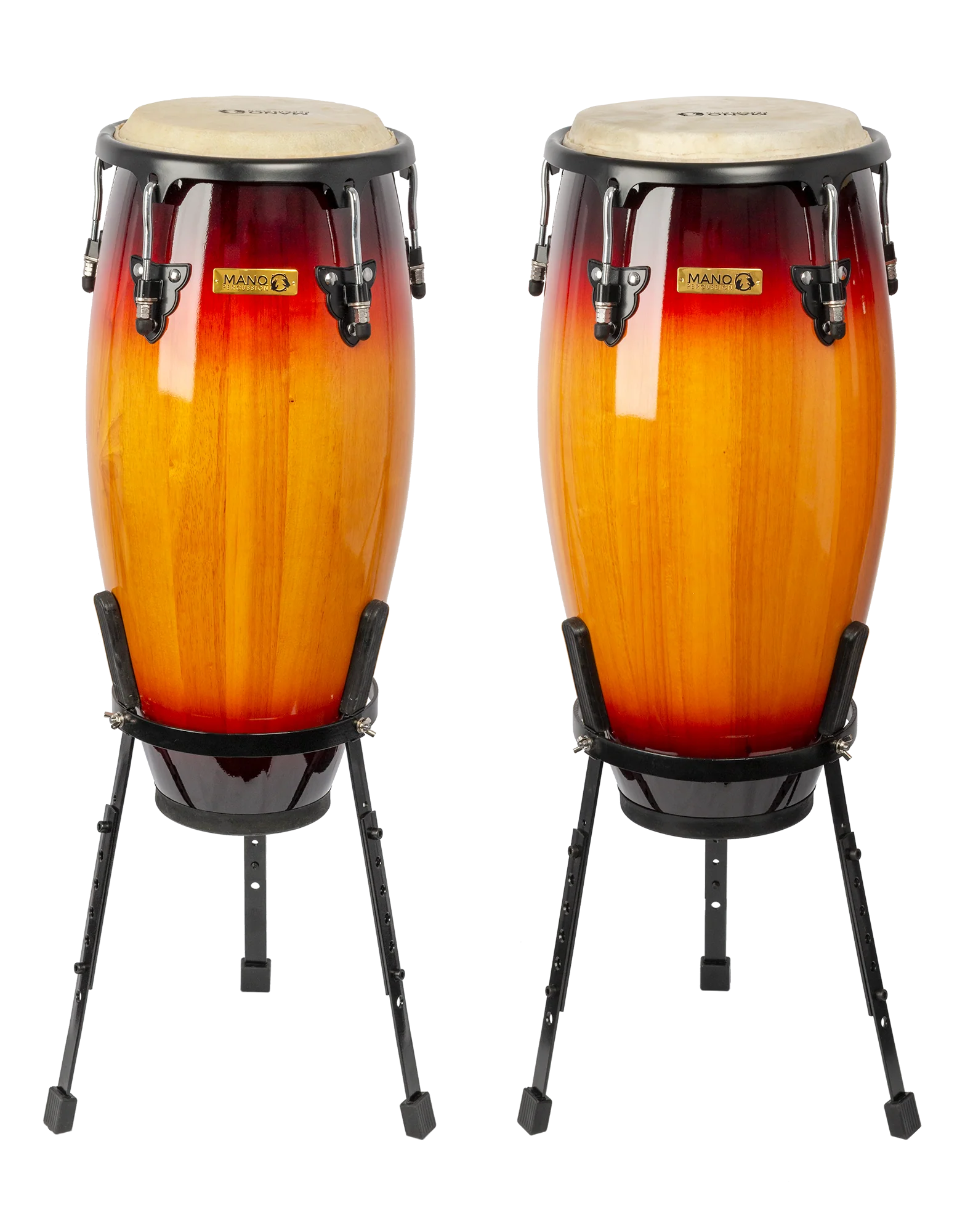 Mano Percussion MP1601BSSB Conga Set of 10inch & 11inch in Sunburst with Basket Stands